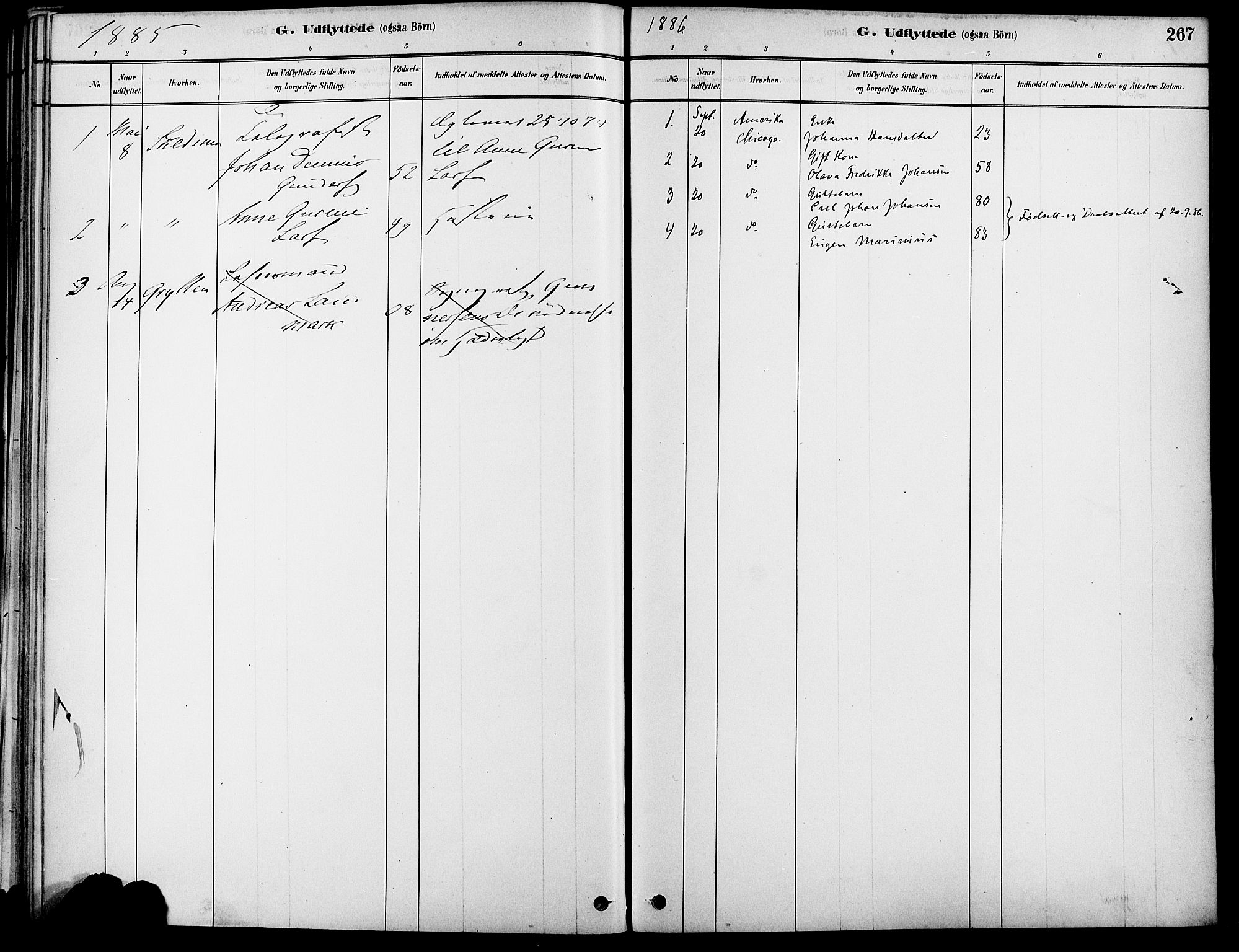 Gamle Aker prestekontor Kirkebøker, SAO/A-10617a/F/L0007: Parish register (official) no. 7, 1882-1890, p. 267