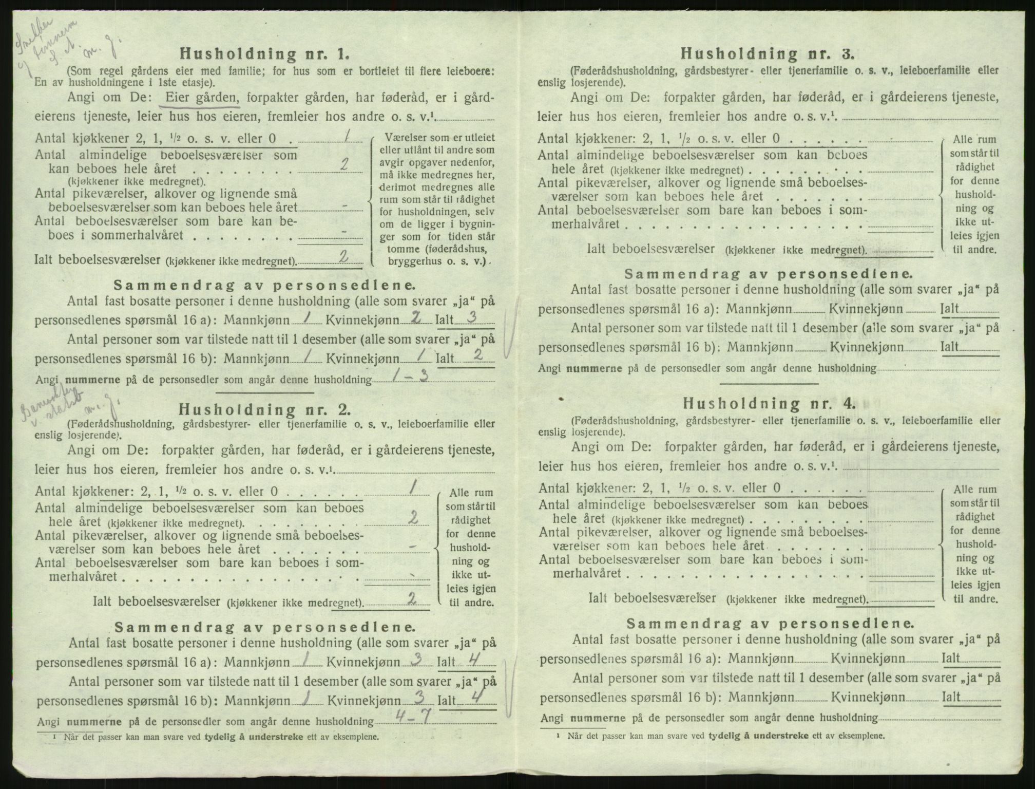 SAK, 1920 census for Hornnes, 1920, p. 470