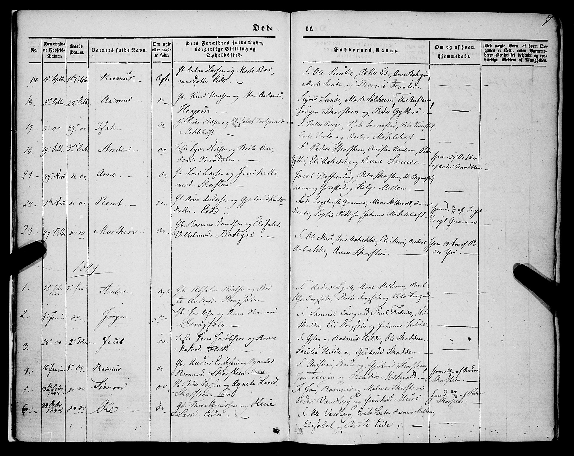 Innvik sokneprestembete, AV/SAB-A-80501: Parish register (official) no. A 5, 1847-1865, p. 7