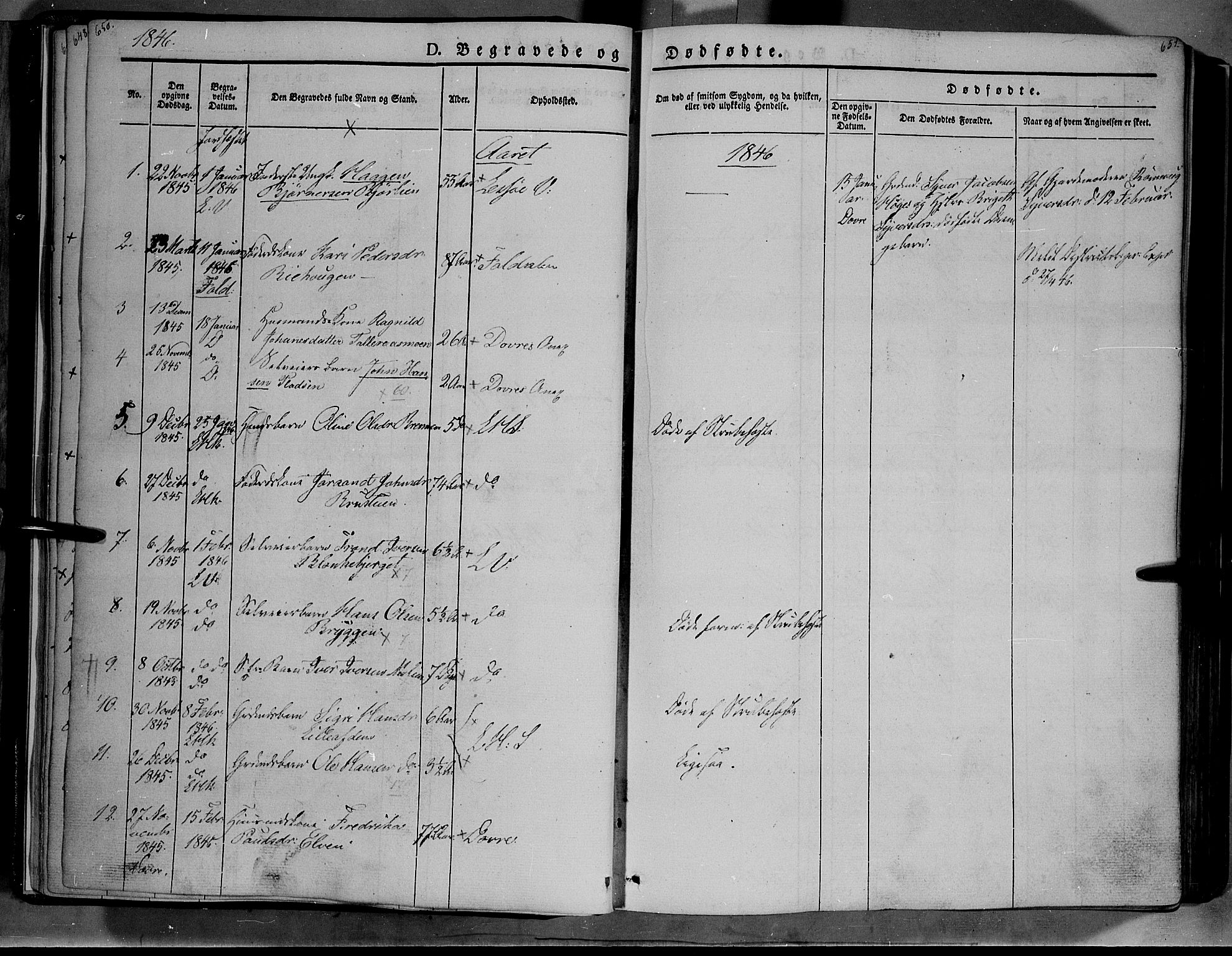 Lesja prestekontor, SAH/PREST-068/H/Ha/Haa/L0006: Parish register (official) no. 6B, 1843-1854, p. 650-651