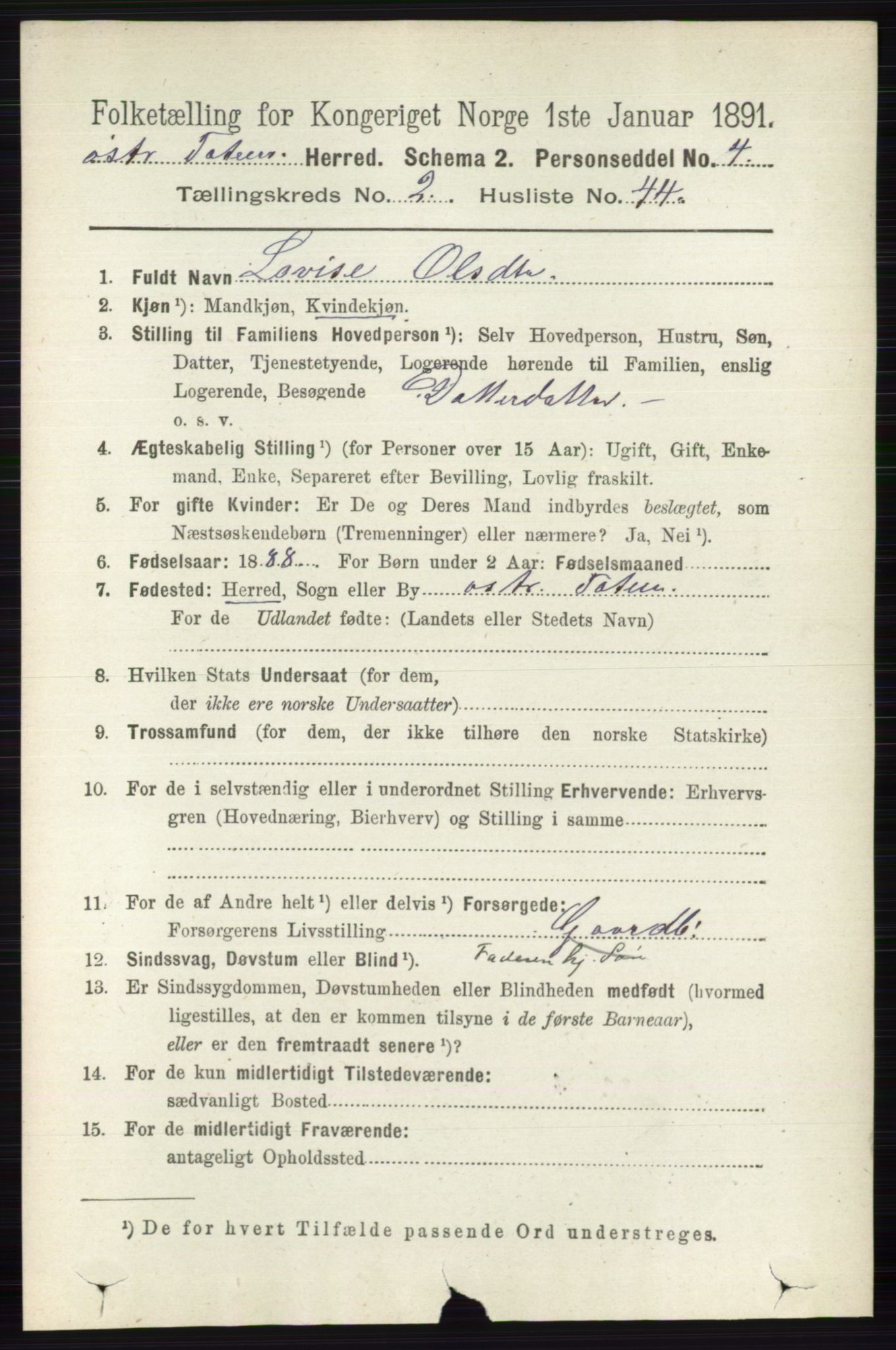 RA, 1891 census for 0528 Østre Toten, 1891, p. 1035