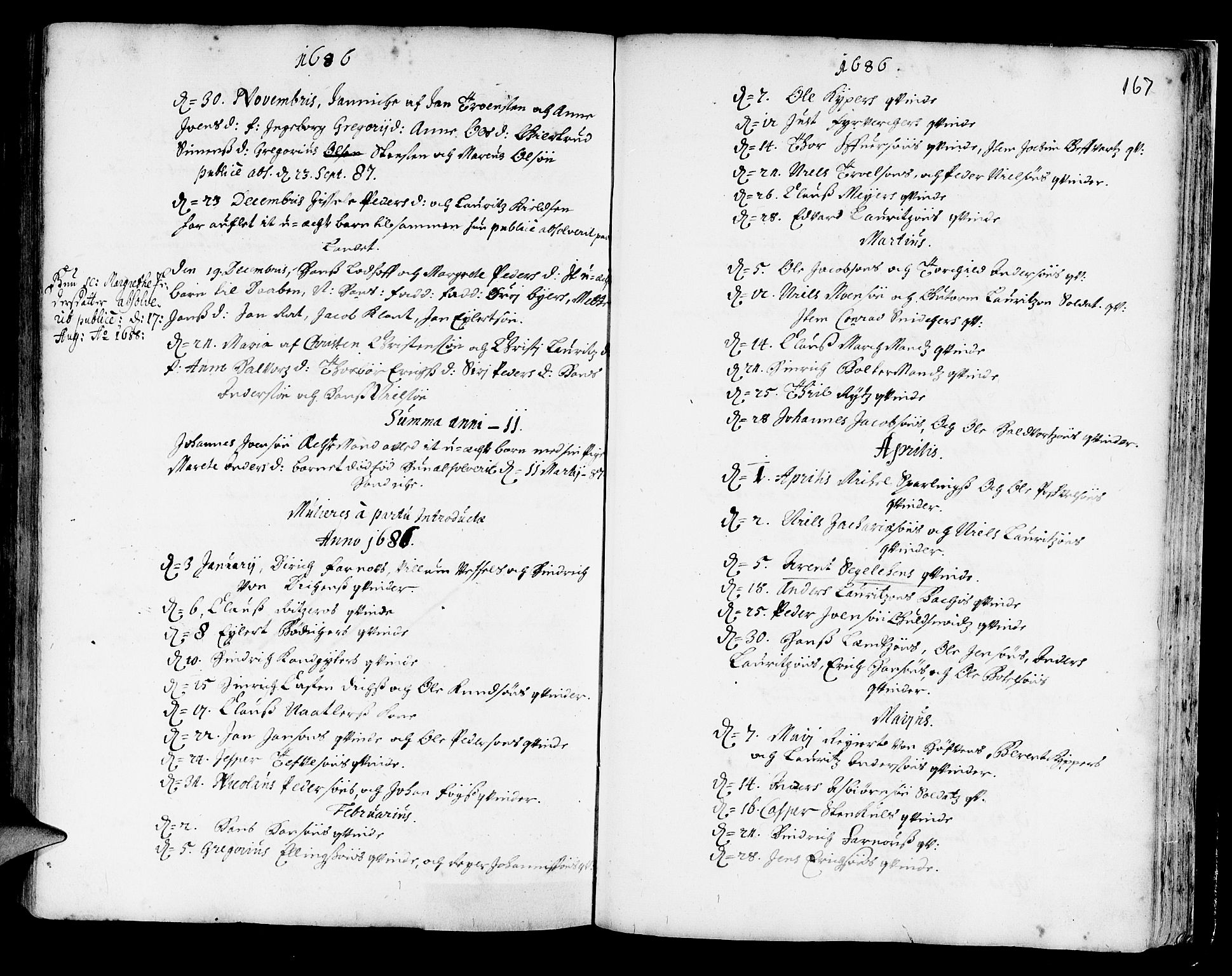 Korskirken sokneprestembete, SAB/A-76101/H/Haa/L0001: Parish register (official) no. A 1, 1674-1688, p. 167