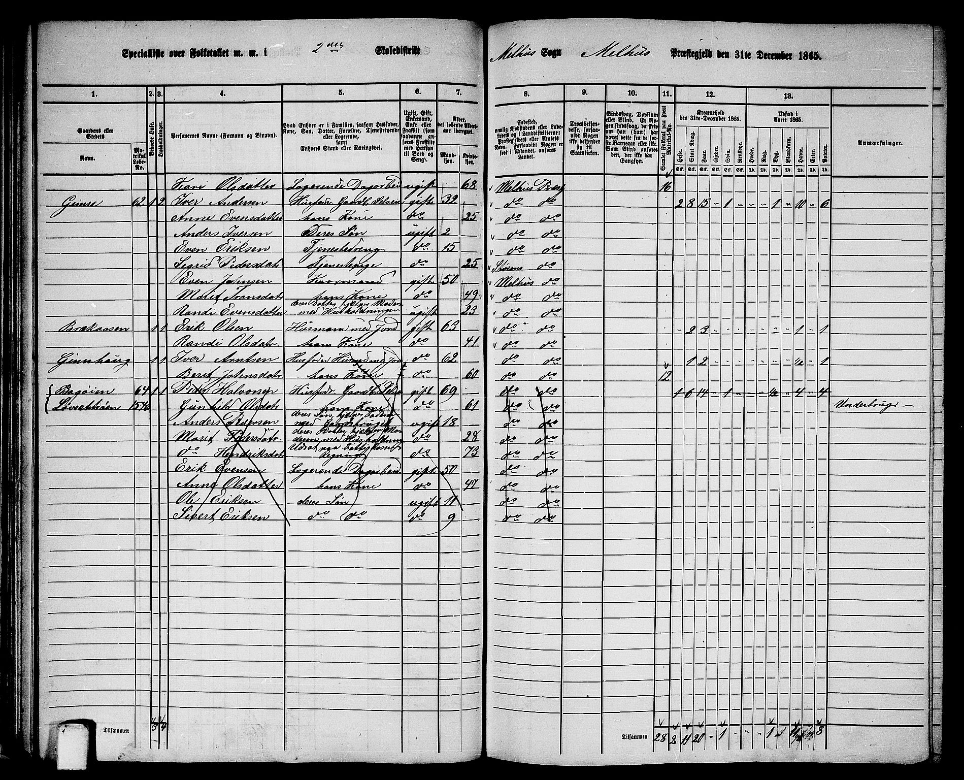 RA, 1865 census for Melhus, 1865, p. 47