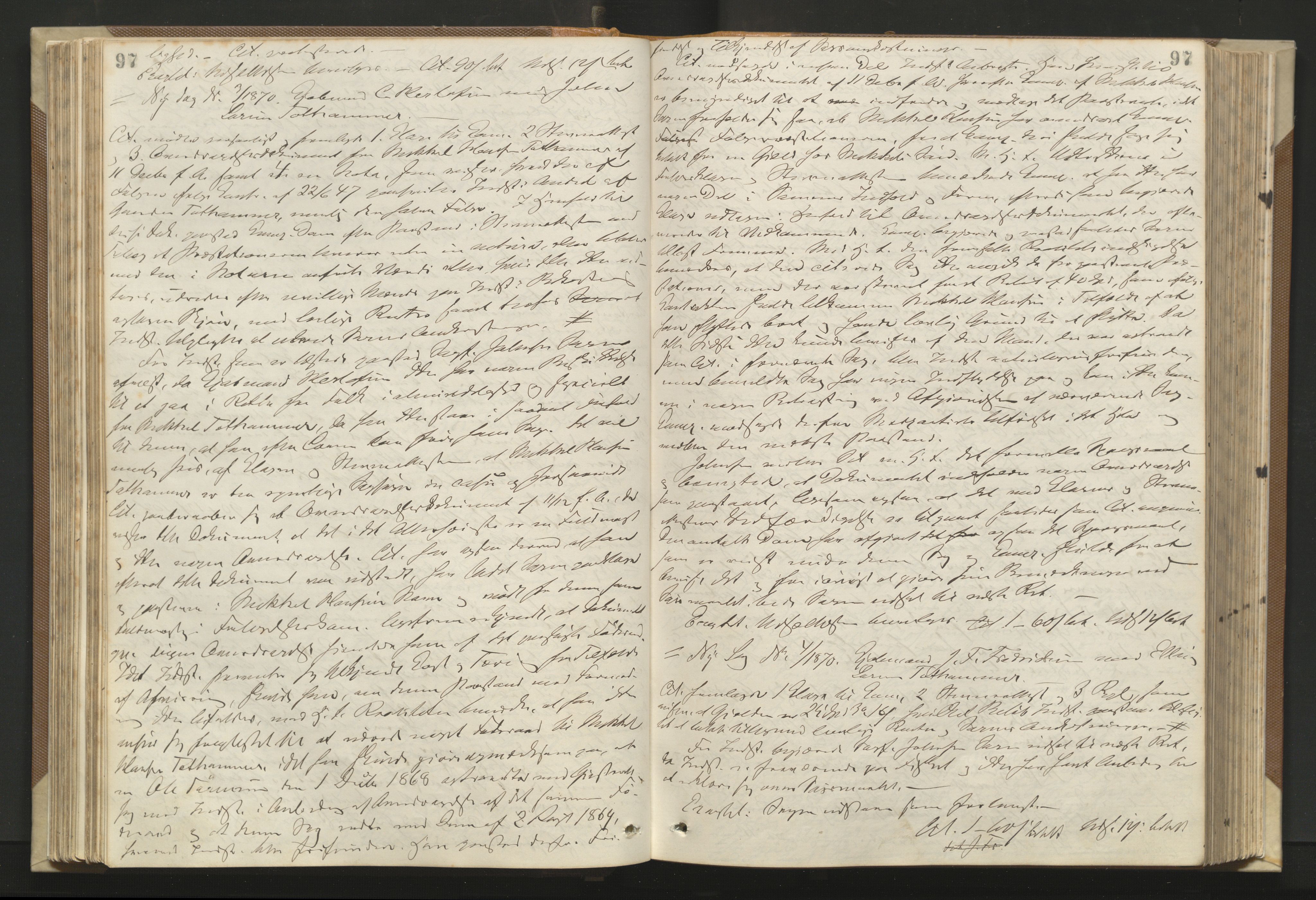 Dalane sorenskriveri, AV/SAST-A-100309/001/3/30/30BA/L0001: TINGBOK, 1868-1875, p. 97