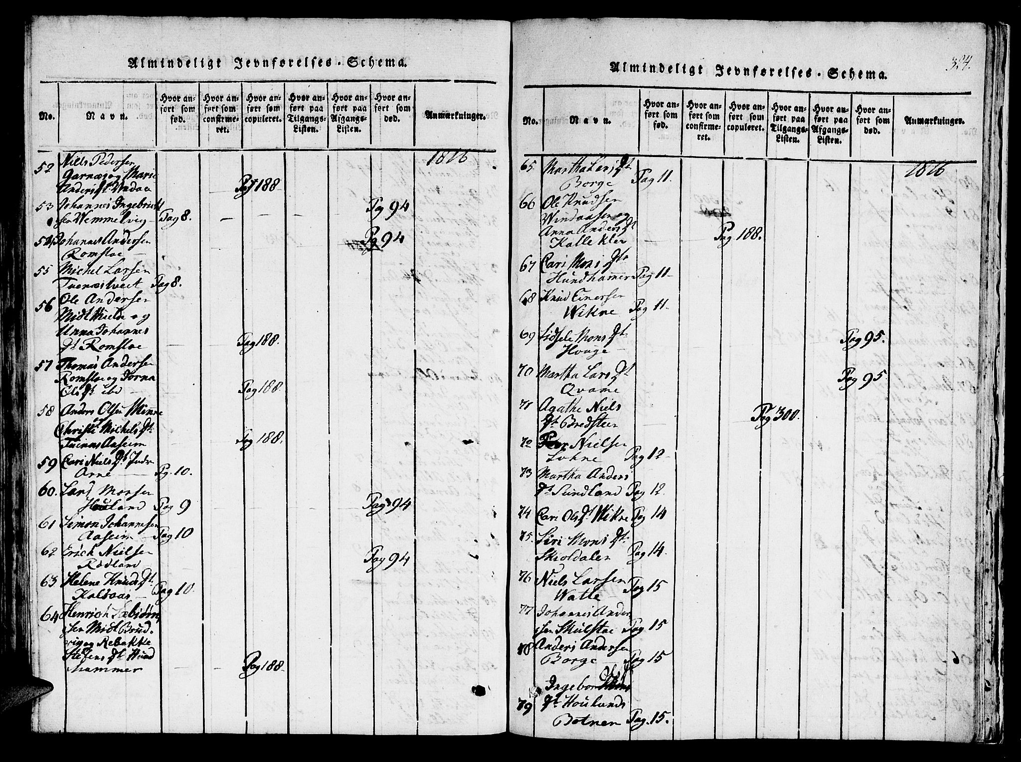 Haus sokneprestembete, AV/SAB-A-75601/H/Haa: Parish register (official) no. A 12, 1816-1821, p. 324