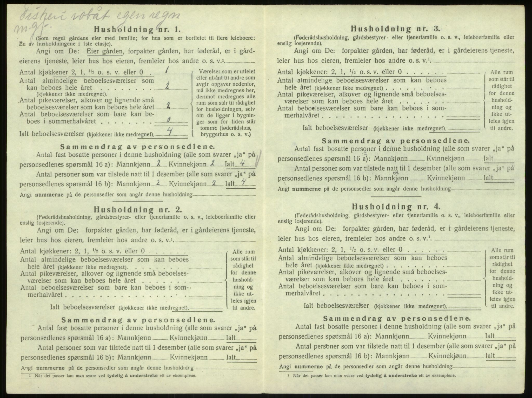 SAB, 1920 census for Austrheim, 1920, p. 857