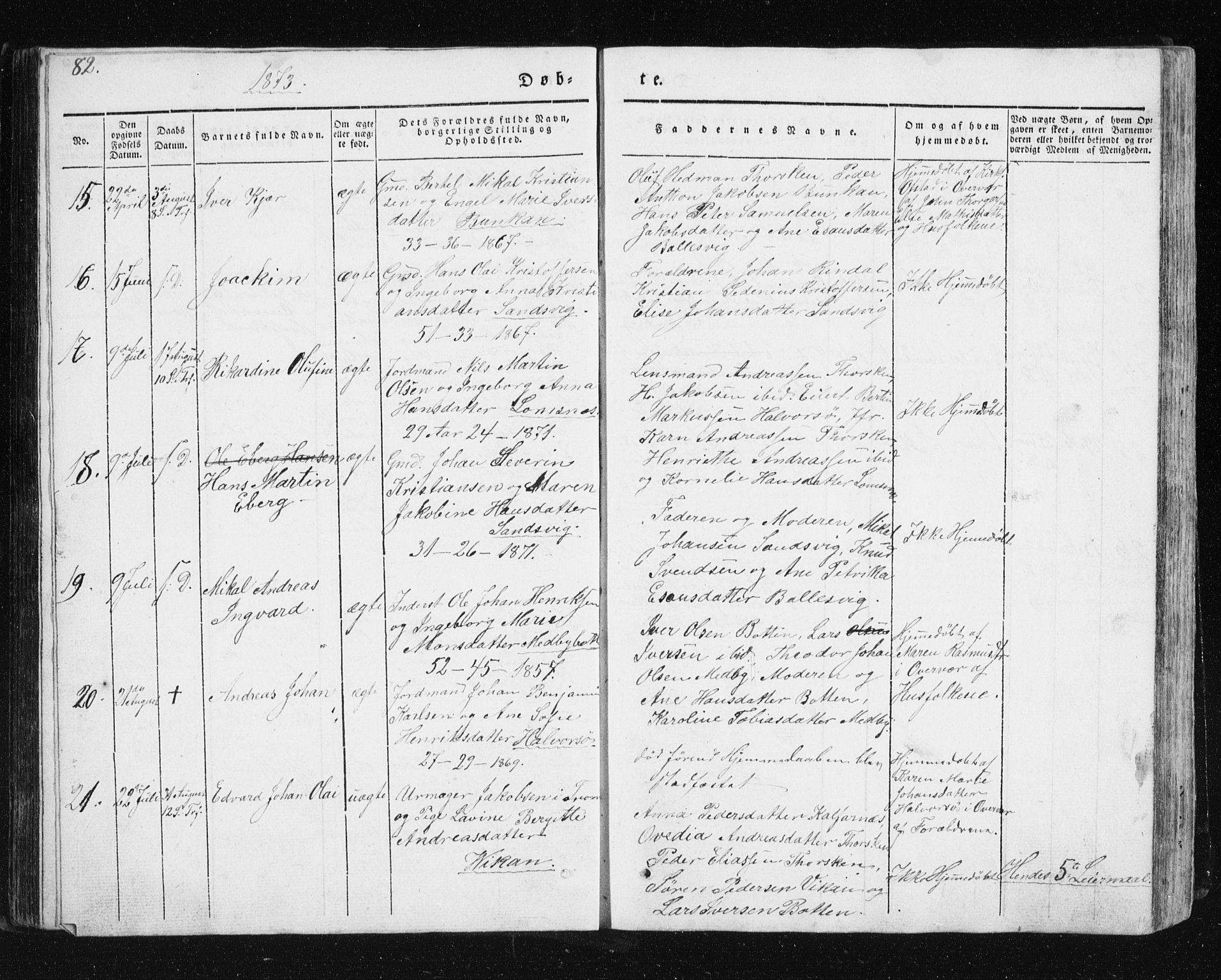 Berg sokneprestkontor, SATØ/S-1318/G/Ga/Gab/L0011klokker: Parish register (copy) no. 11, 1833-1878, p. 82