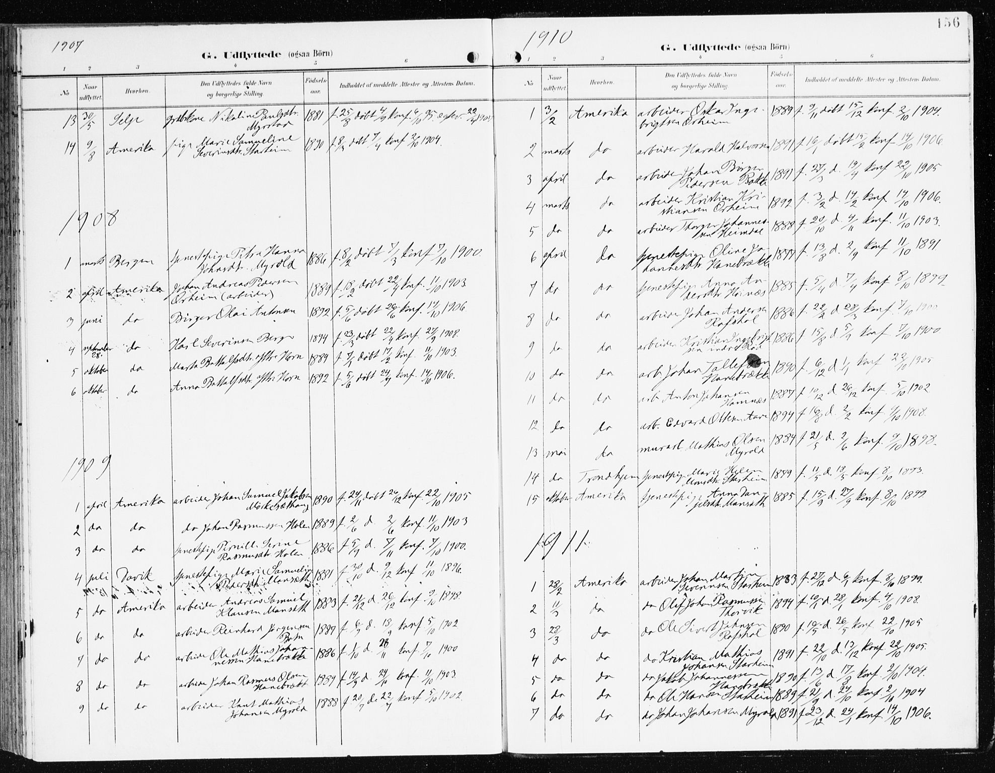 Eid sokneprestembete, SAB/A-82301/H/Haa/Haac/L0002: Parish register (official) no. C 2, 1899-1927, p. 156