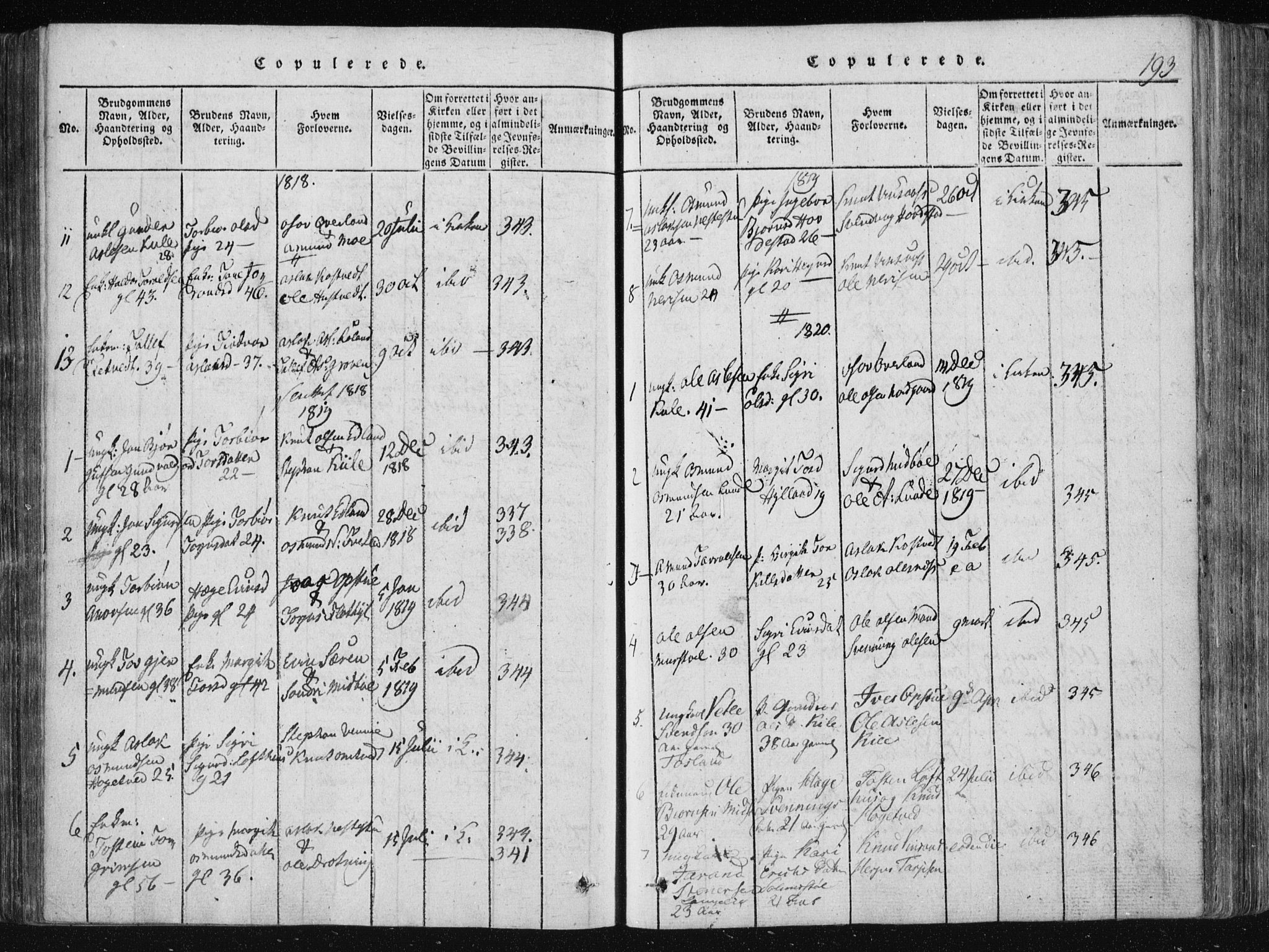 Vinje kirkebøker, SAKO/A-312/F/Fa/L0003: Parish register (official) no. I 3, 1814-1843, p. 193