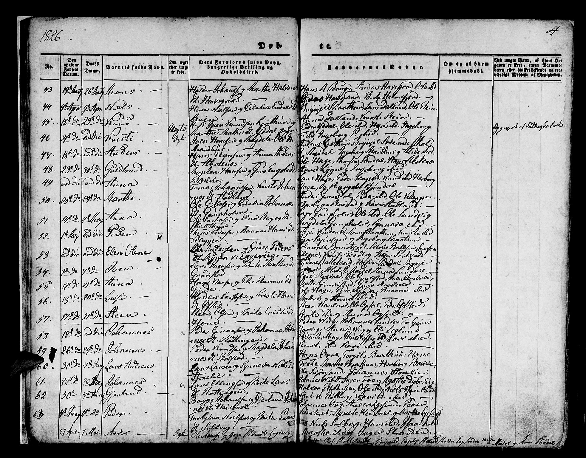 Os sokneprestembete, AV/SAB-A-99929: Parish register (official) no. A 14, 1826-1839, p. 4