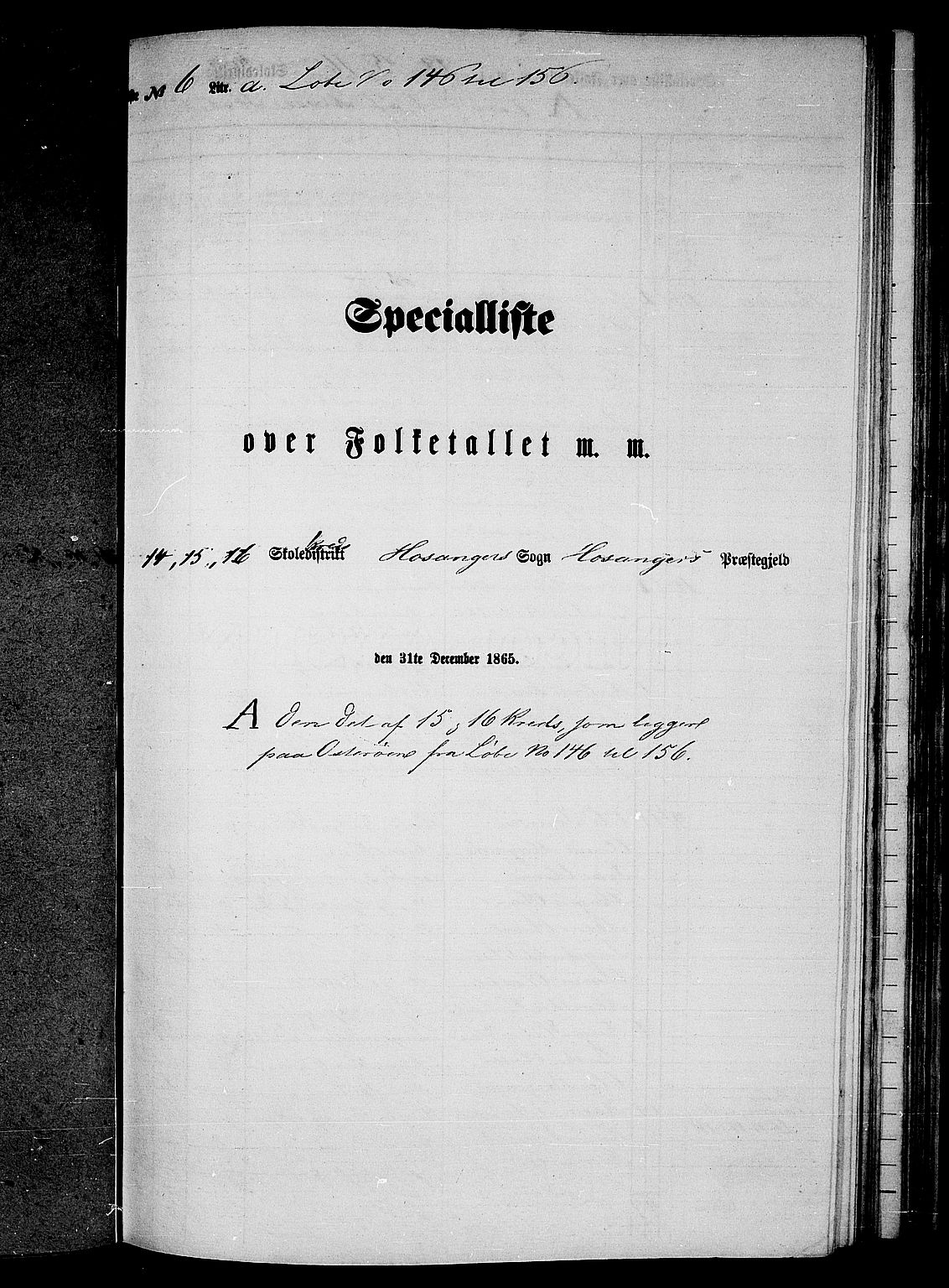 RA, 1865 census for Hosanger, 1865, p. 90