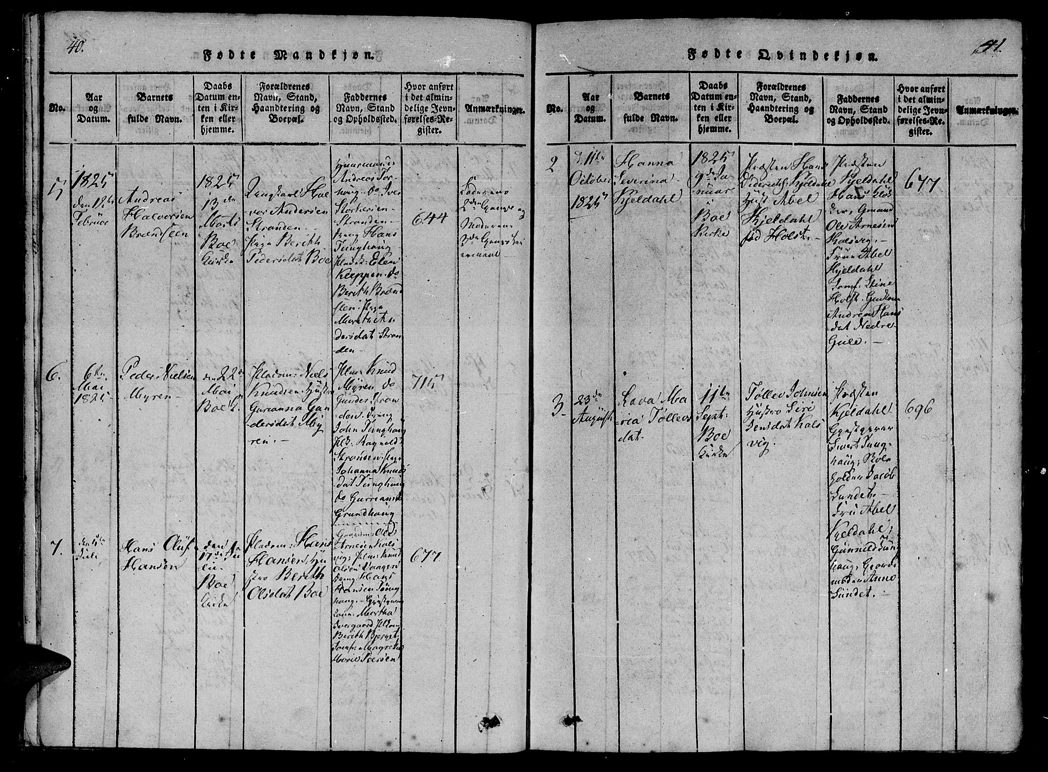 Ministerialprotokoller, klokkerbøker og fødselsregistre - Møre og Romsdal, AV/SAT-A-1454/566/L0763: Parish register (official) no. 566A03 /1, 1817-1829, p. 40-41