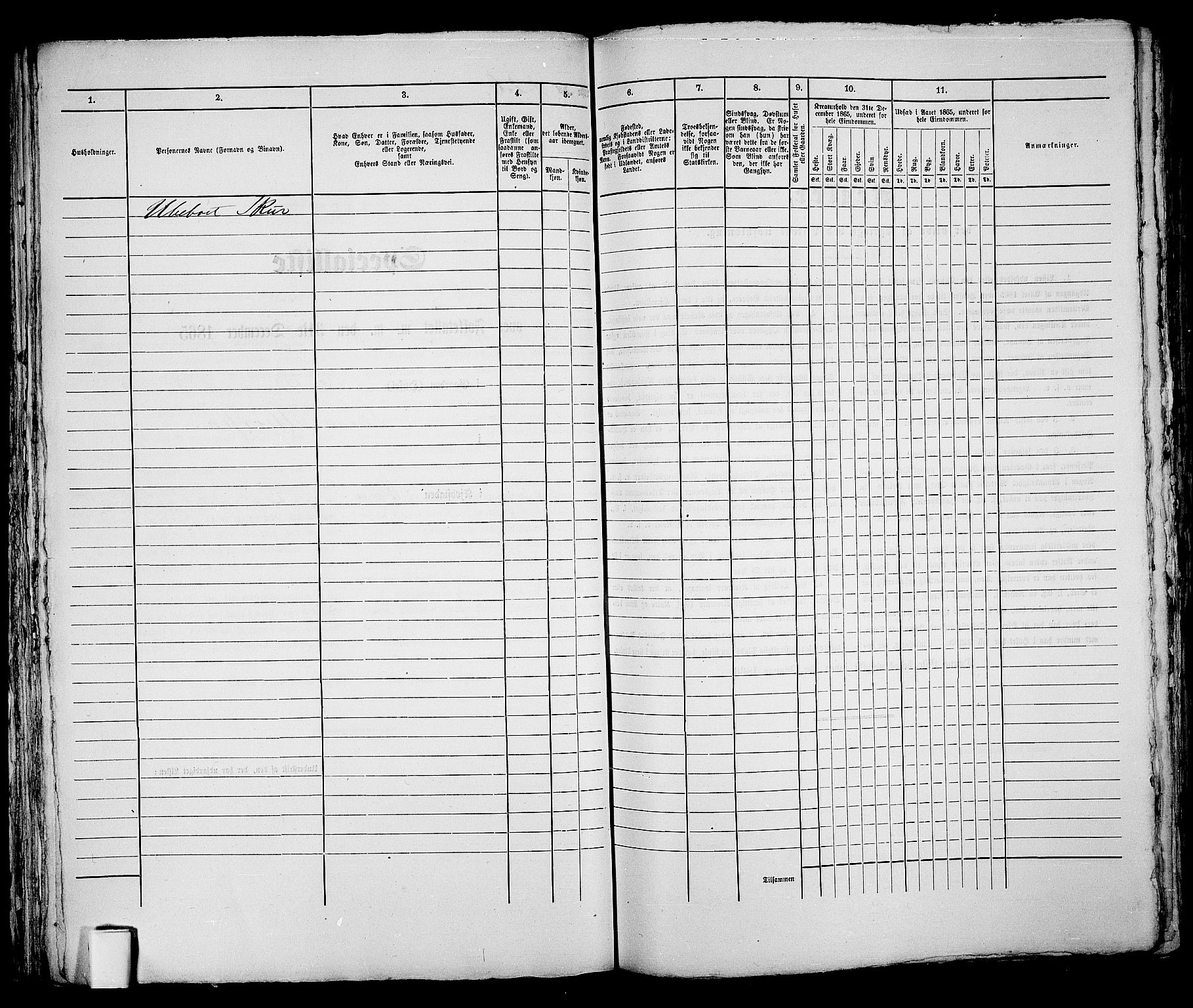 RA, 1865 census for Skien, 1865, p. 468