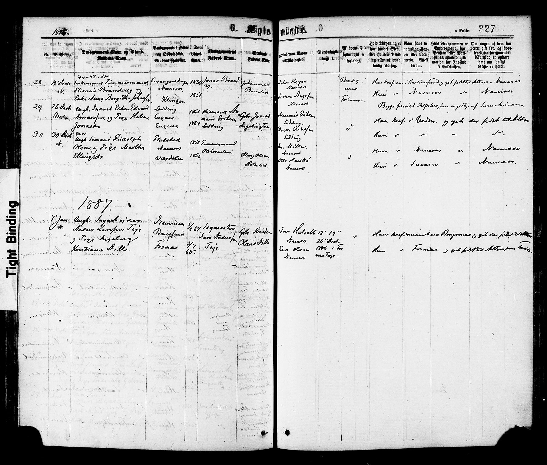 Ministerialprotokoller, klokkerbøker og fødselsregistre - Nord-Trøndelag, SAT/A-1458/768/L0572: Parish register (official) no. 768A07, 1874-1886, p. 327
