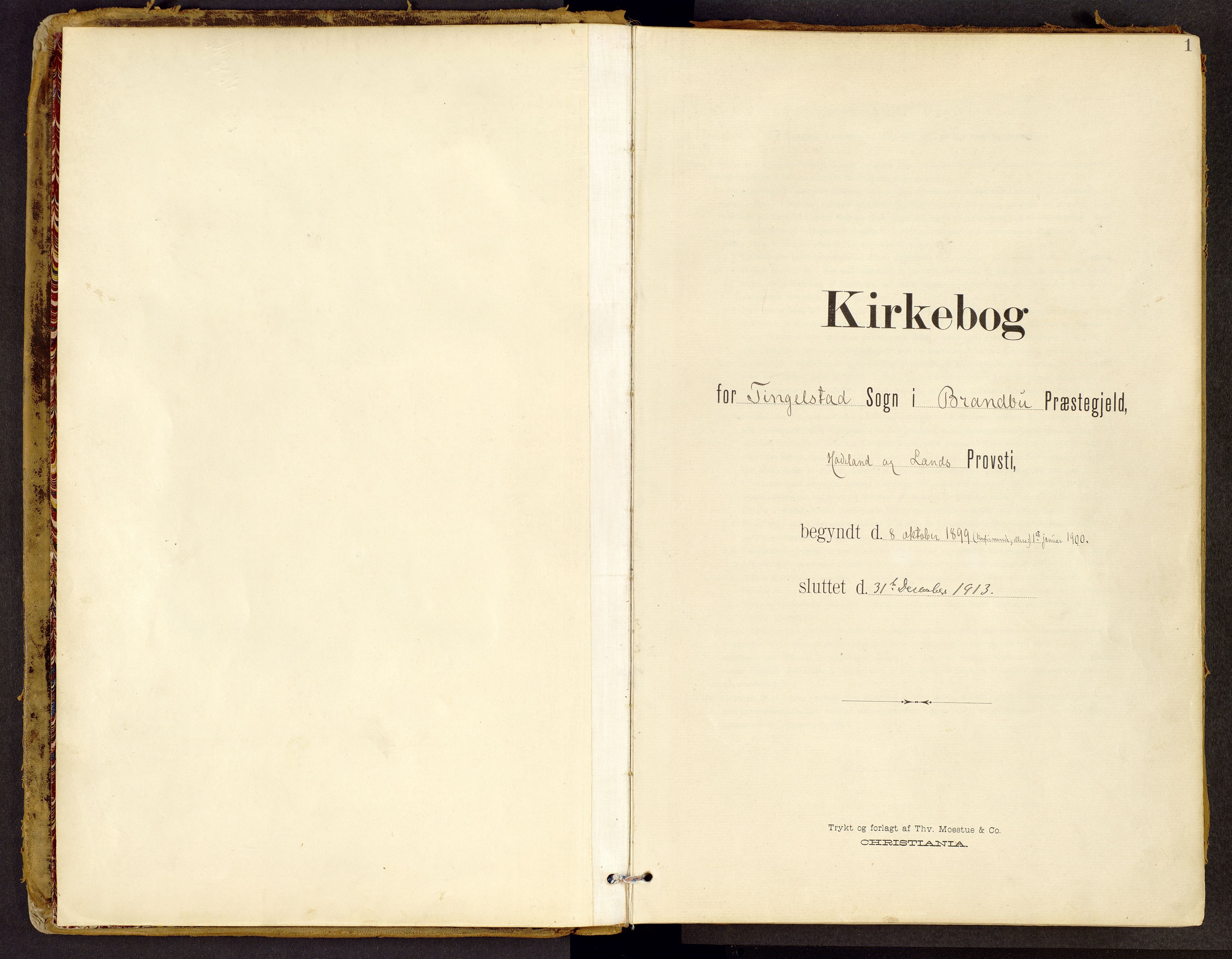 Brandbu prestekontor, SAH/PREST-114/H/Ha/Haa/L0002: Parish register (official) no. 2, 1899-1914, p. 1