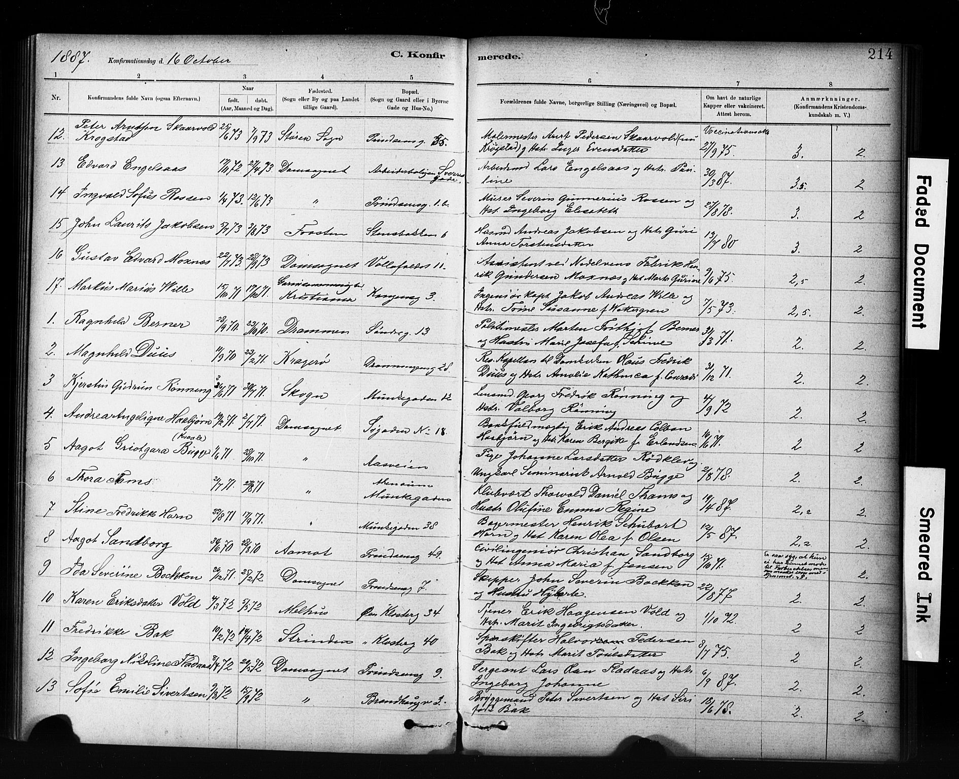 Ministerialprotokoller, klokkerbøker og fødselsregistre - Sør-Trøndelag, SAT/A-1456/601/L0071: Curate's parish register no. 601B04, 1882-1931, p. 214