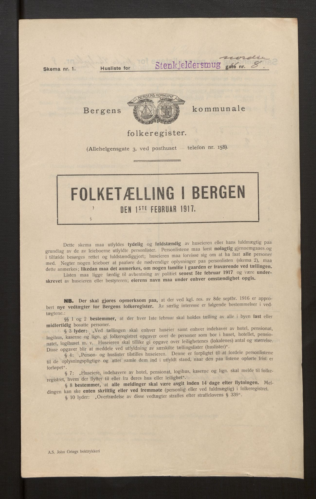 SAB, Municipal Census 1917 for Bergen, 1917, p. 37336