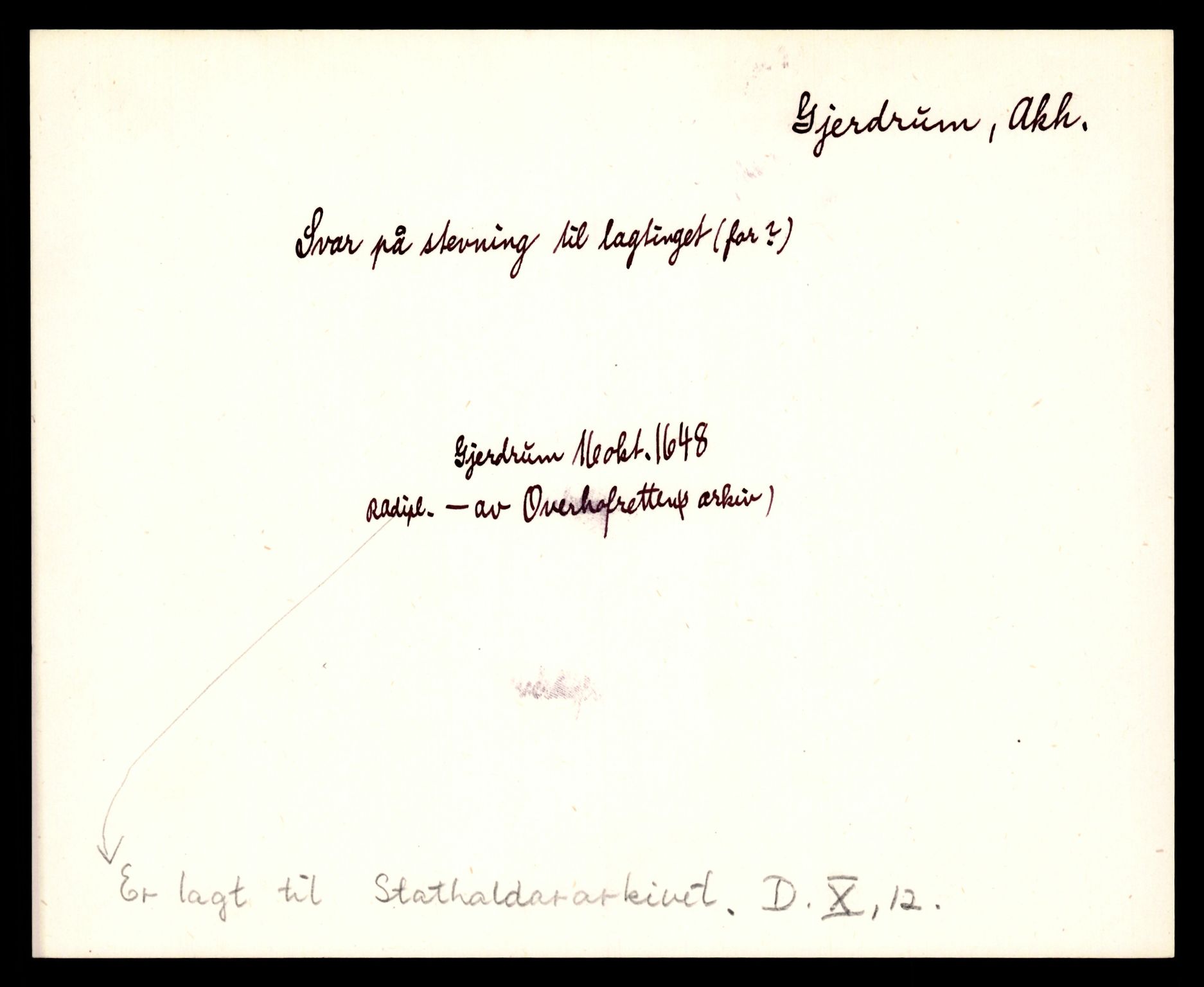 Riksarkivets diplomsamling, AV/RA-EA-5965/F35/F35e/L0006: Registreringssedler Akershus 2, 1400-1700, p. 551