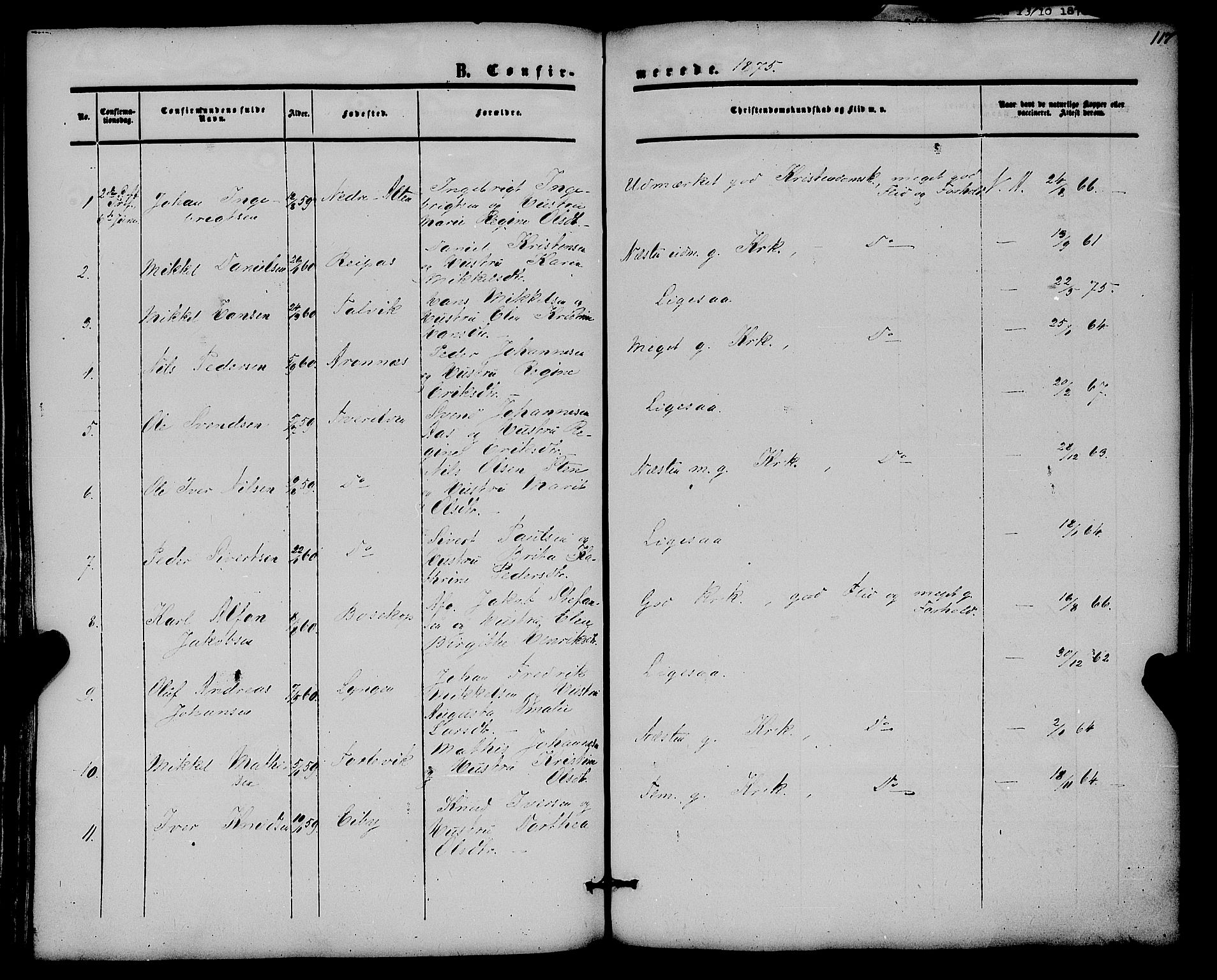 Alta sokneprestkontor, SATØ/S-1338/H/Ha/L0001.kirke: Parish register (official) no. 1, 1858-1878, p. 117