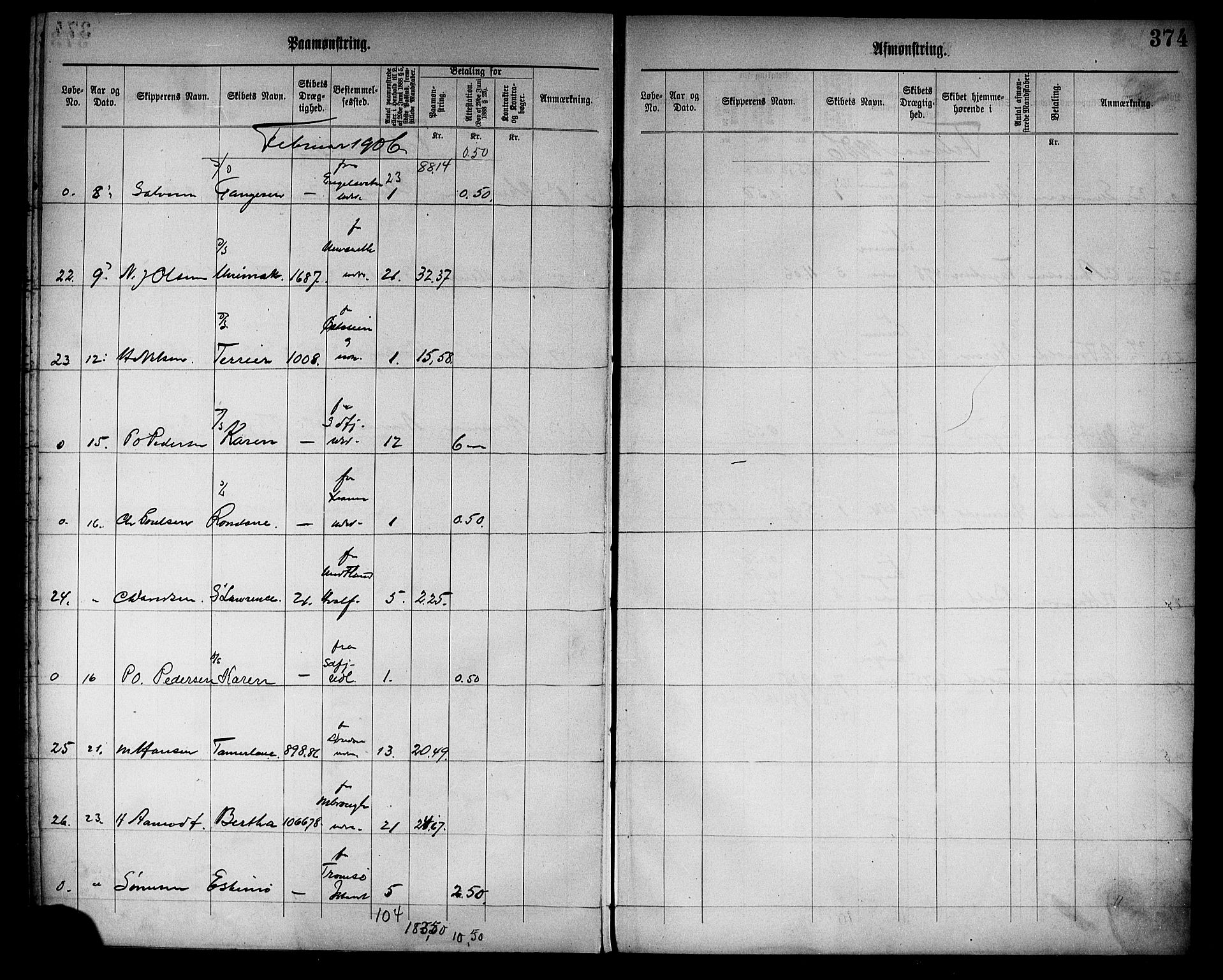 Tønsberg innrulleringskontor, AV/SAKO-A-786/H/Ha/L0005: Mønstringsjournal, 1896-1906, p. 378