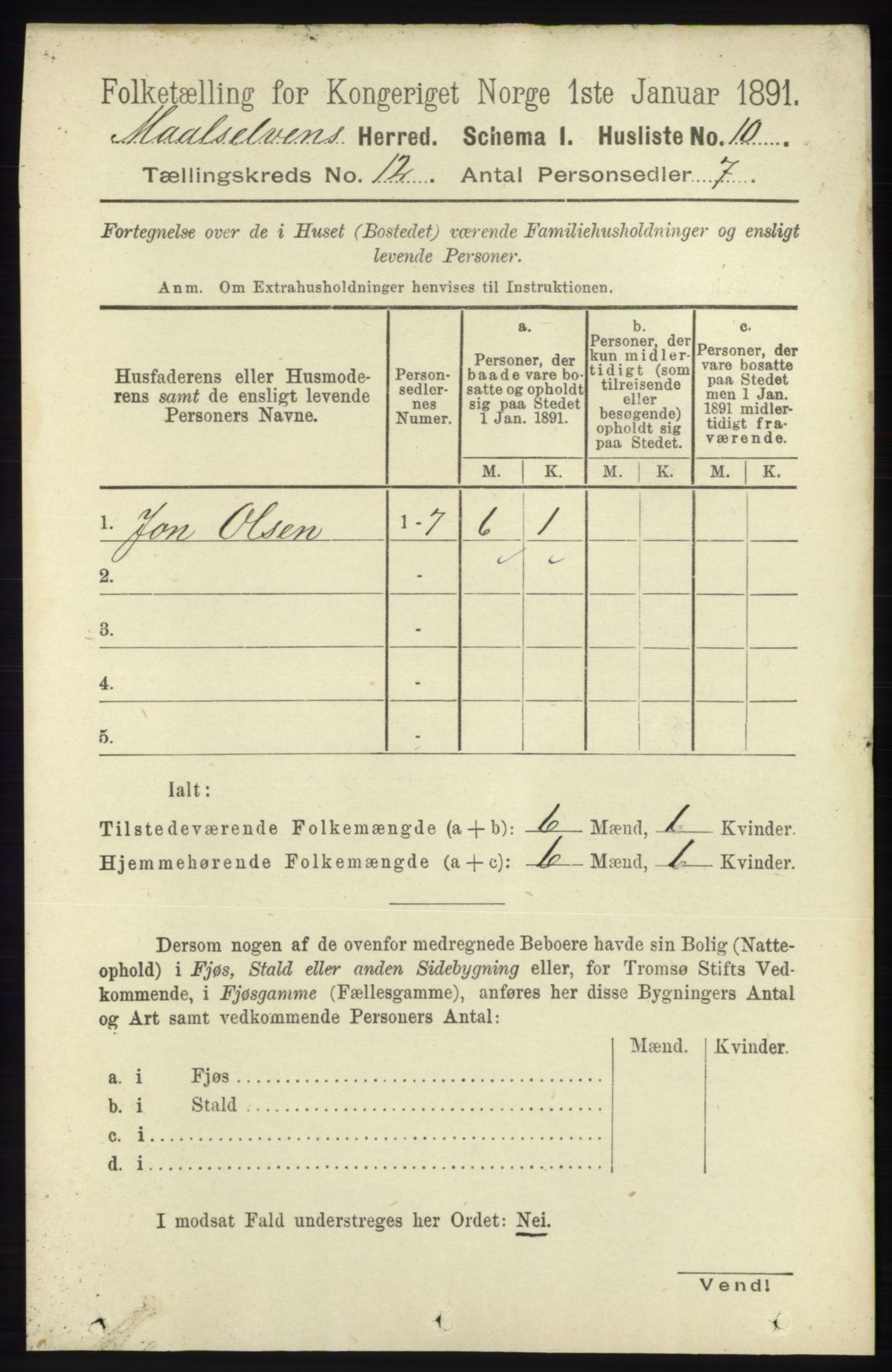 RA, 1891 census for 1924 Målselv, 1891, p. 3770