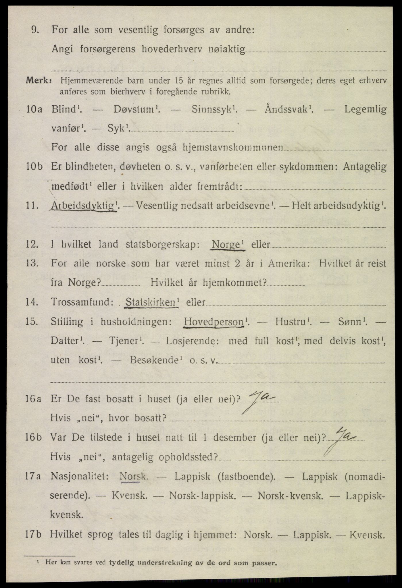 SAT, 1920 census for Tydal, 1920, p. 560