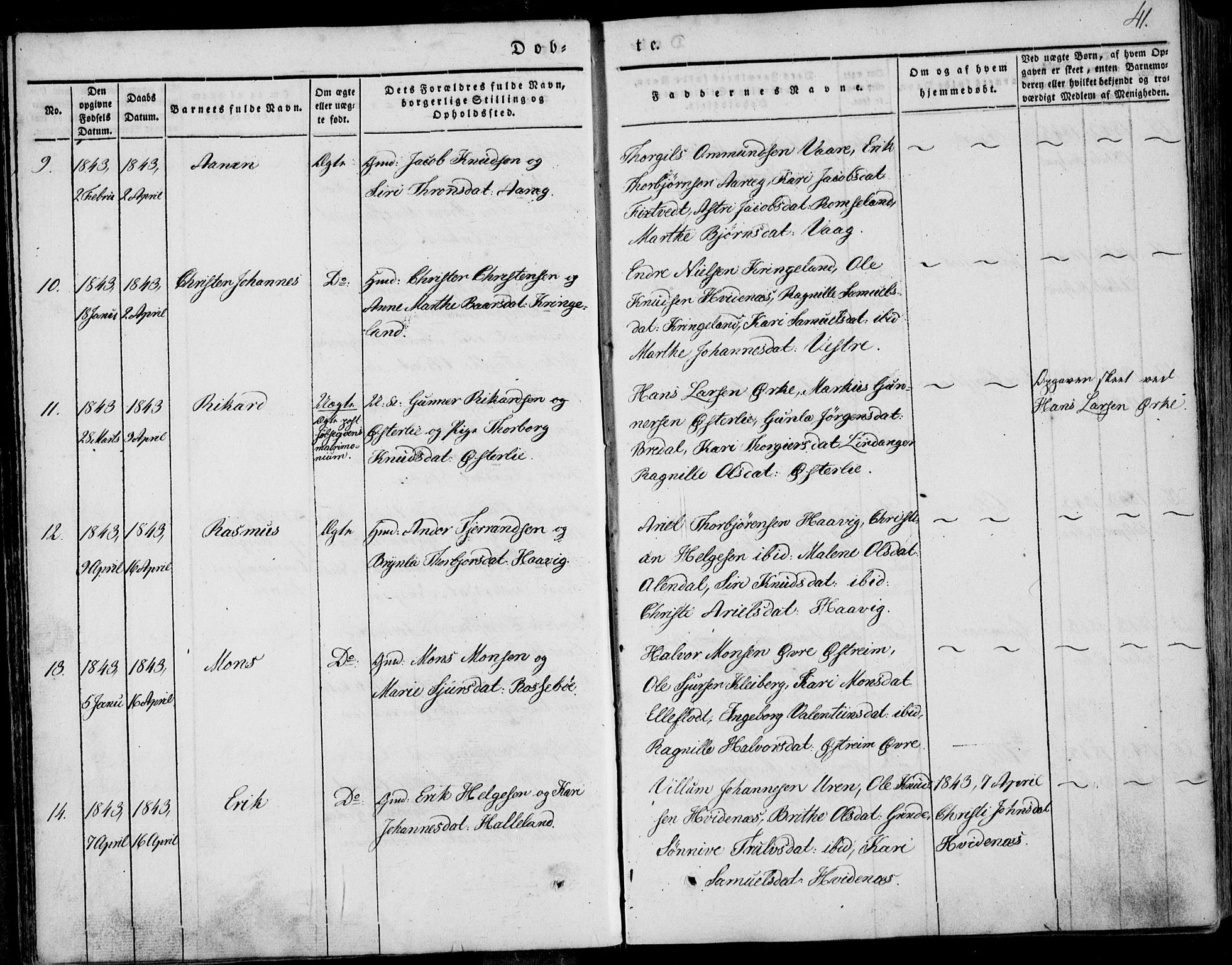 Skjold sokneprestkontor, SAST/A-101847/H/Ha/Haa/L0006: Parish register (official) no. A 6.1, 1835-1858, p. 41