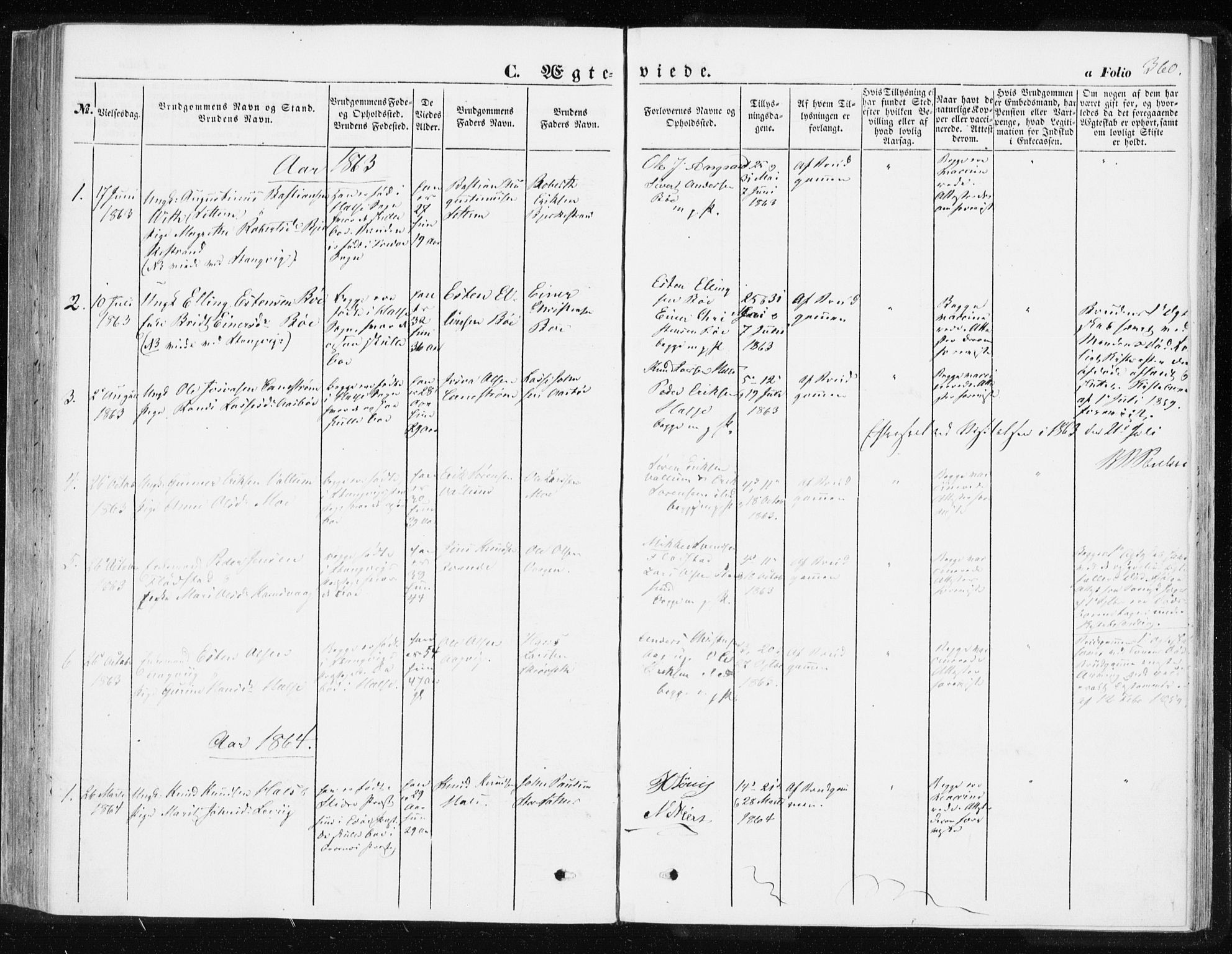 Ministerialprotokoller, klokkerbøker og fødselsregistre - Møre og Romsdal, SAT/A-1454/576/L0883: Parish register (official) no. 576A01, 1849-1865, p. 360