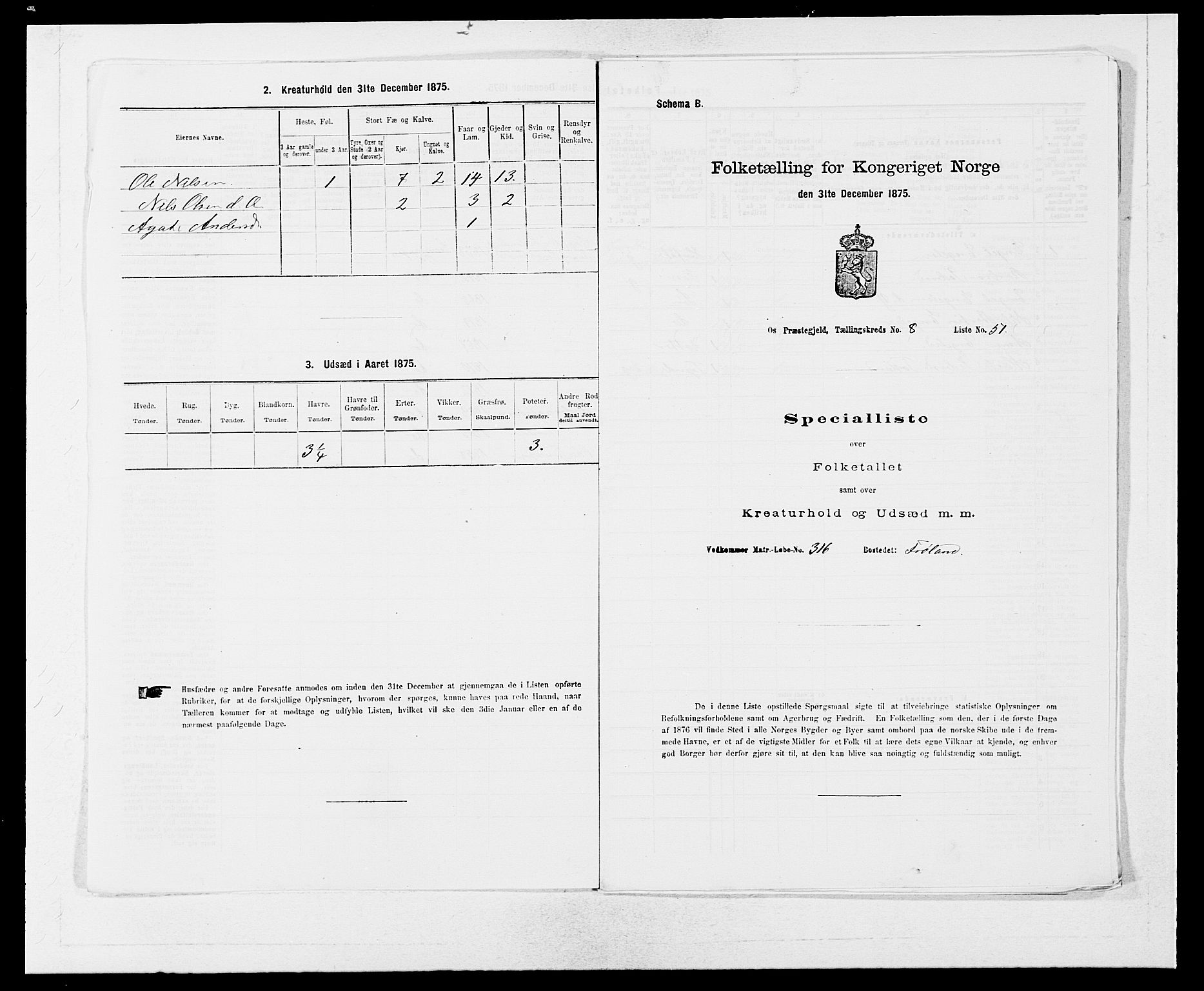 SAB, 1875 census for 1243P Os, 1875, p. 1137