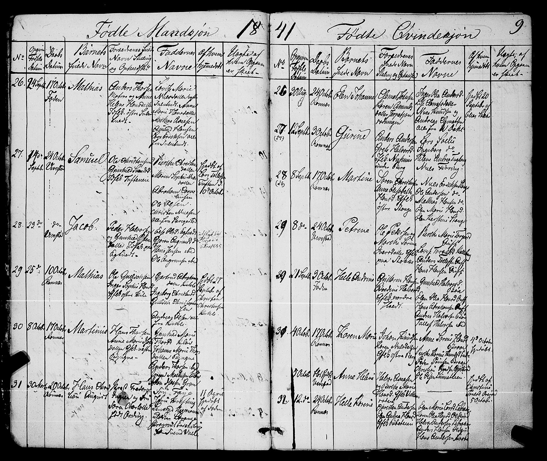 Ramnes kirkebøker, AV/SAKO-A-314/F/Fa/L0005: Parish register (official) no. I 5, 1841-1861, p. 8-9