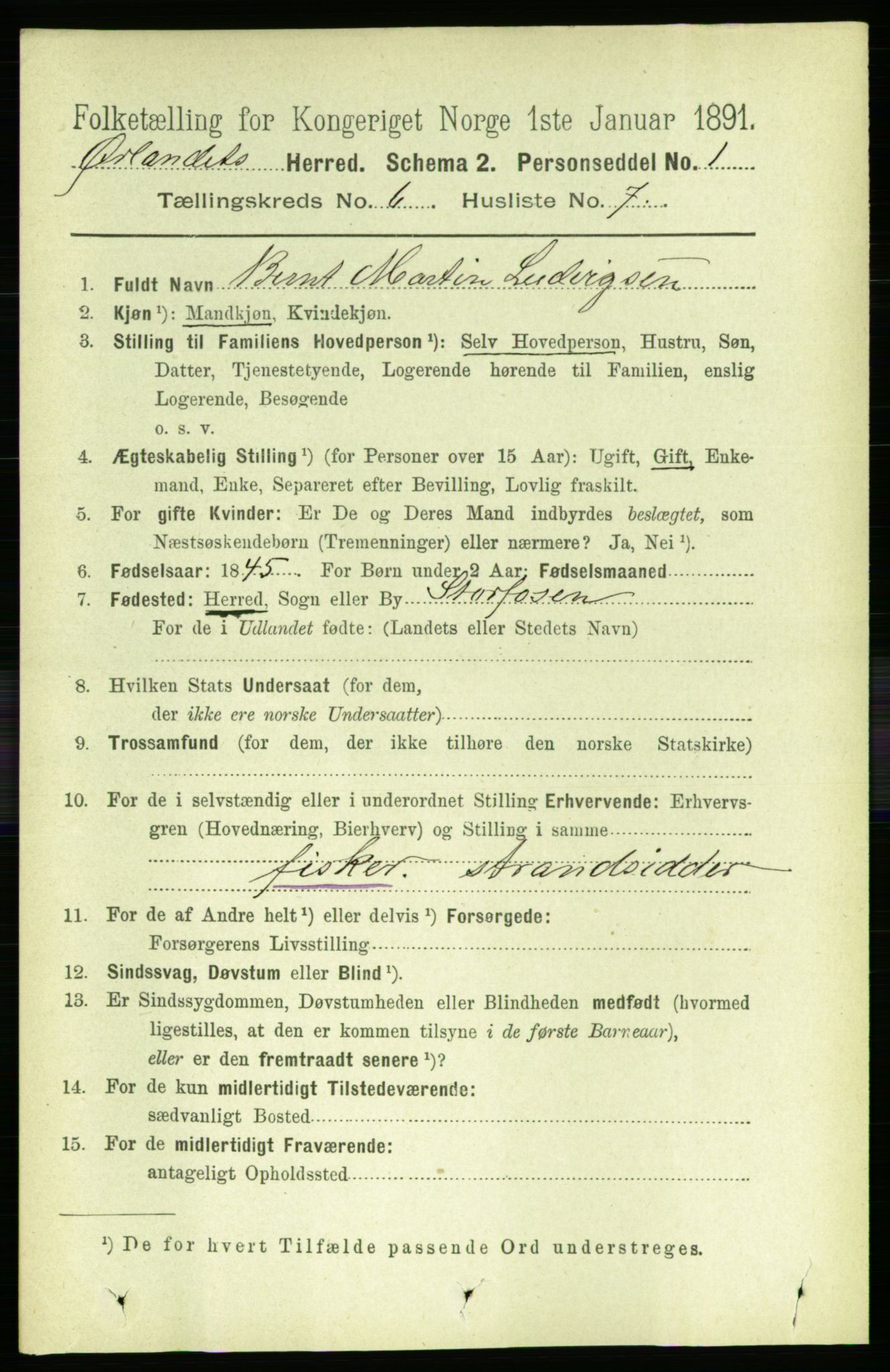 RA, 1891 census for 1621 Ørland, 1891, p. 1889