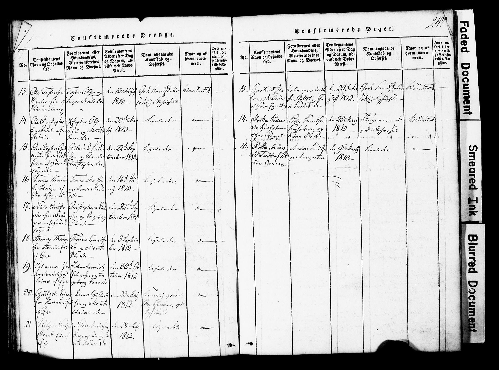 Vang prestekontor, Valdres, SAH/PREST-140/H/Hb/L0001: Parish register (copy) no. 1, 1814-1820, p. 247
