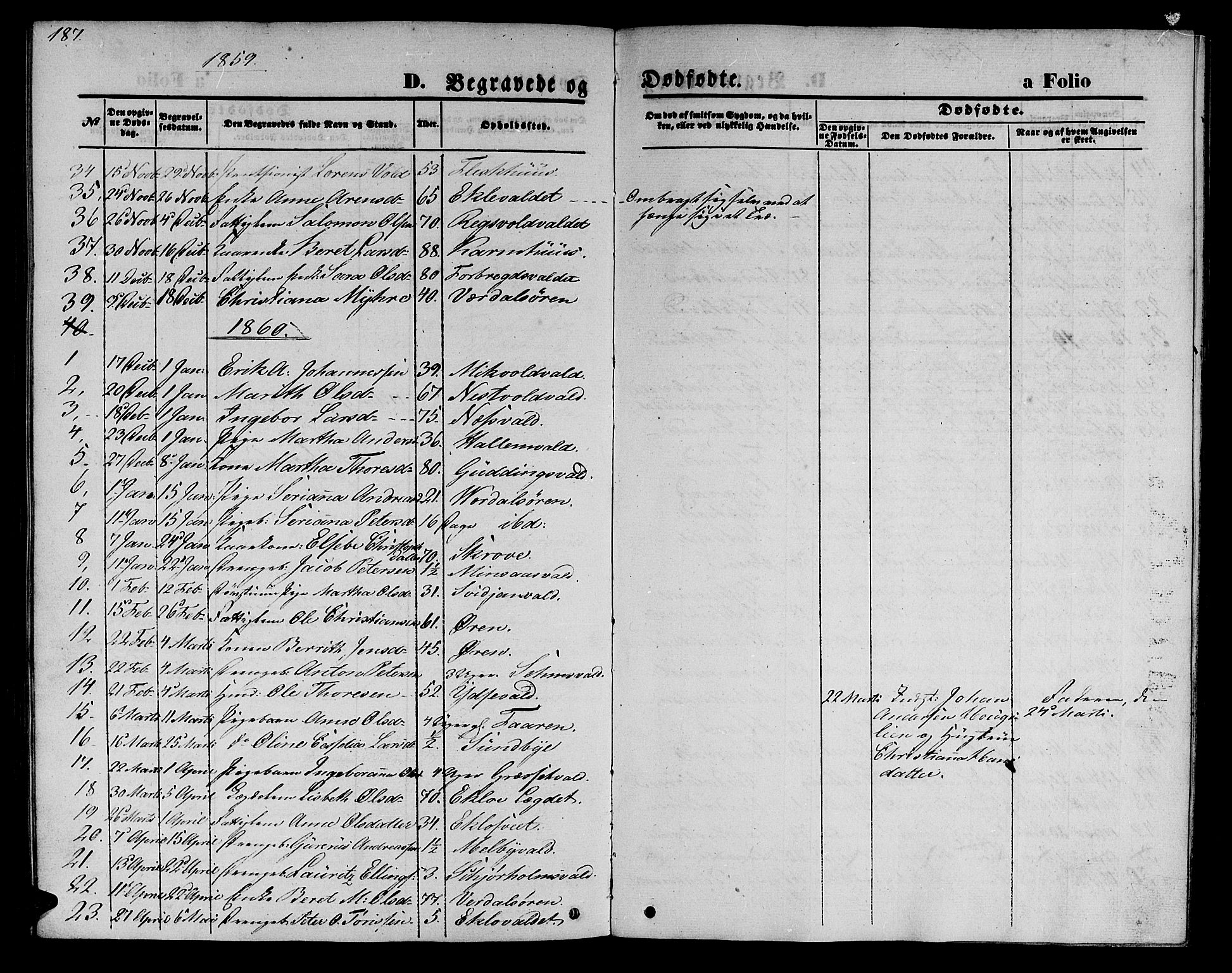 Ministerialprotokoller, klokkerbøker og fødselsregistre - Nord-Trøndelag, AV/SAT-A-1458/723/L0254: Parish register (copy) no. 723C02, 1858-1868, p. 187