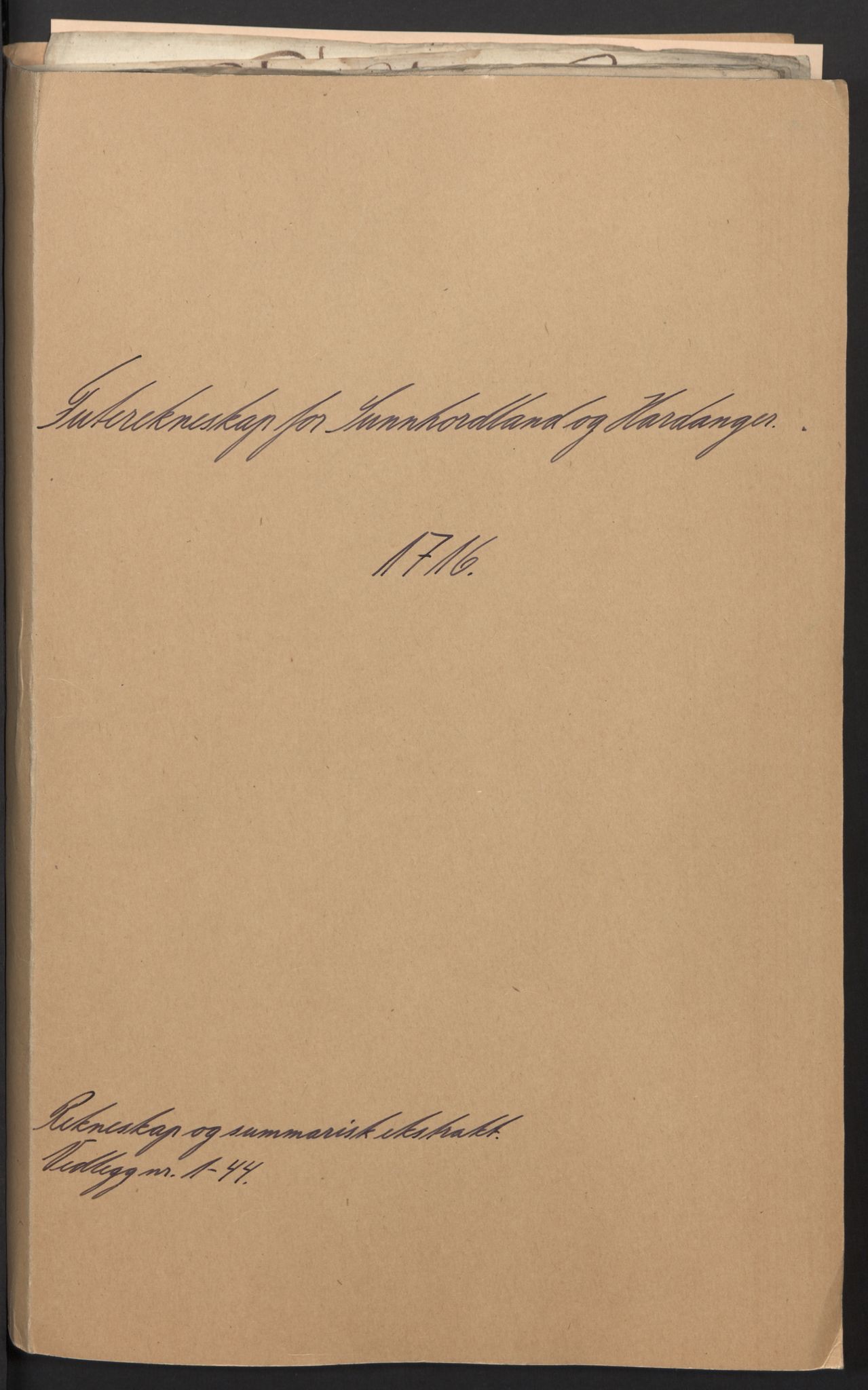 Rentekammeret inntil 1814, Reviderte regnskaper, Fogderegnskap, RA/EA-4092/R48/L2992: Fogderegnskap Sunnhordland og Hardanger, 1716, p. 2