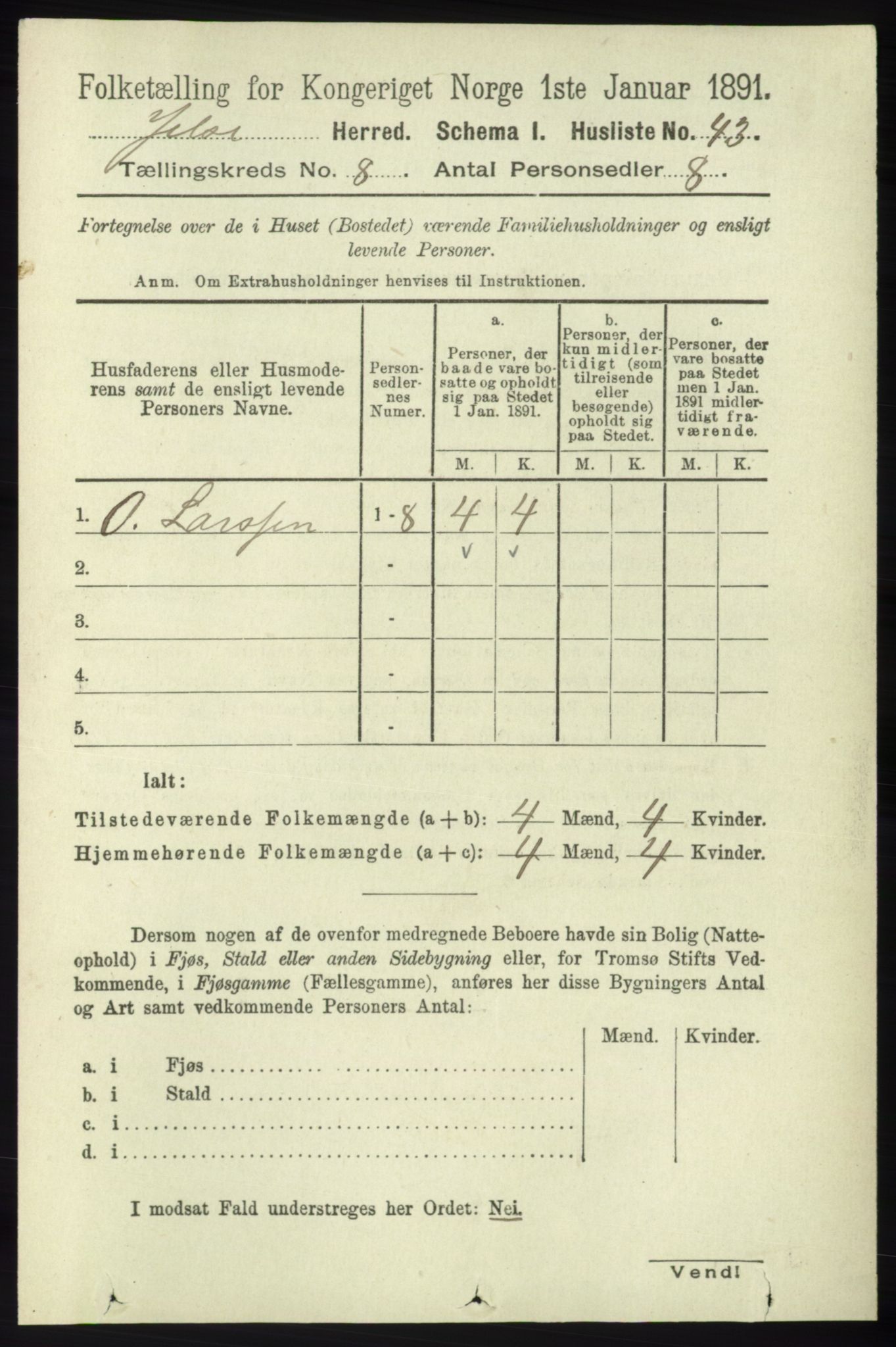 RA, 1891 census for 1138 Jelsa, 1891, p. 1799