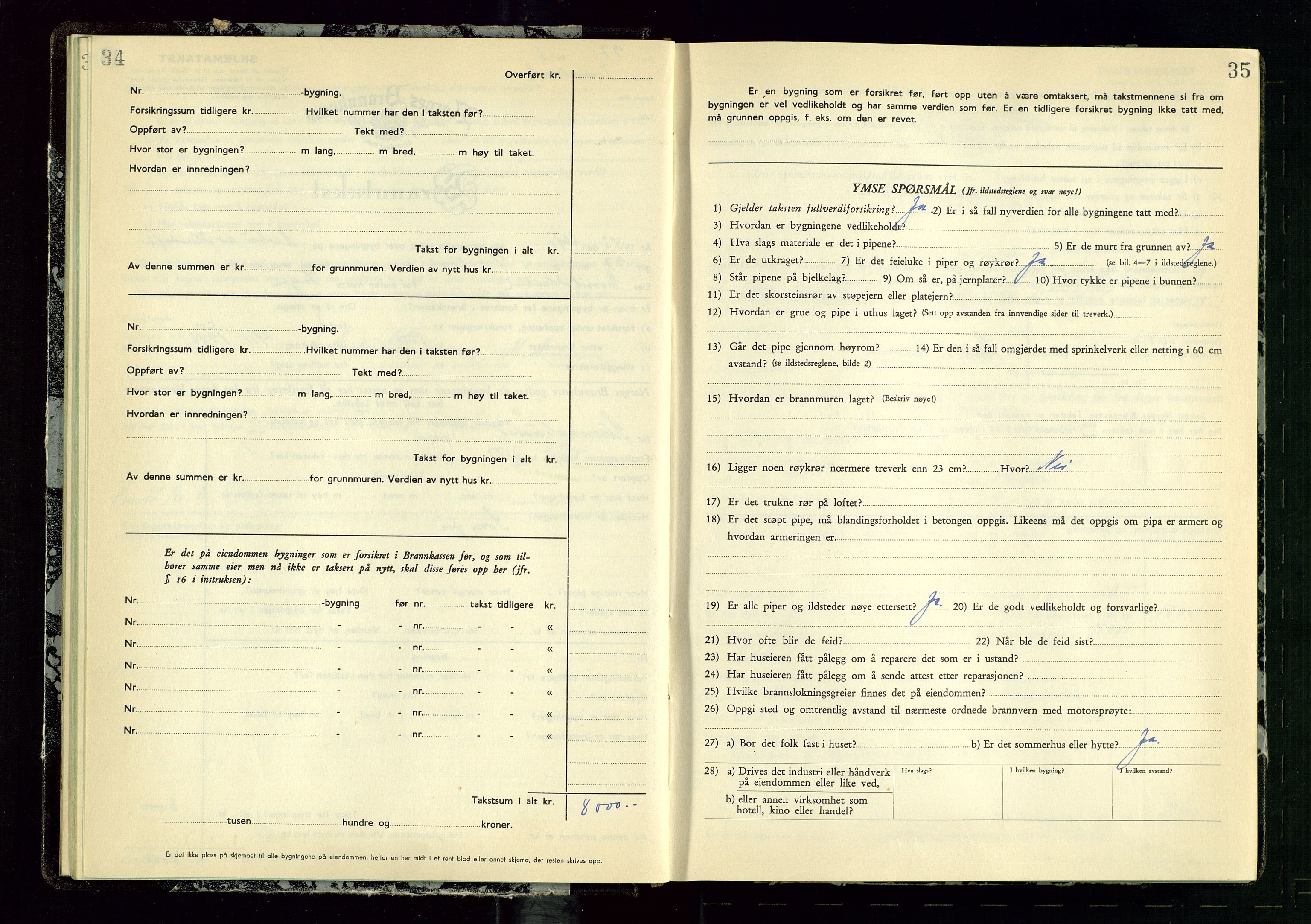 Vikedal lensmannskontor, AV/SAST-A-100179/Gob/L0006: Branntakstprotokoll, 1952-1956, p. 34-35