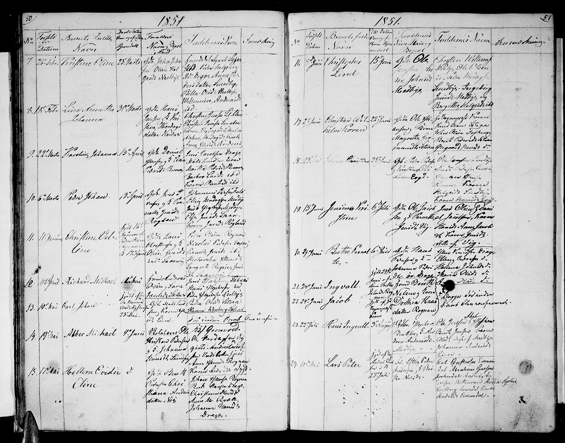 Ministerialprotokoller, klokkerbøker og fødselsregistre - Nordland, AV/SAT-A-1459/847/L0677: Parish register (copy) no. 847C05, 1842-1853, p. 50-51