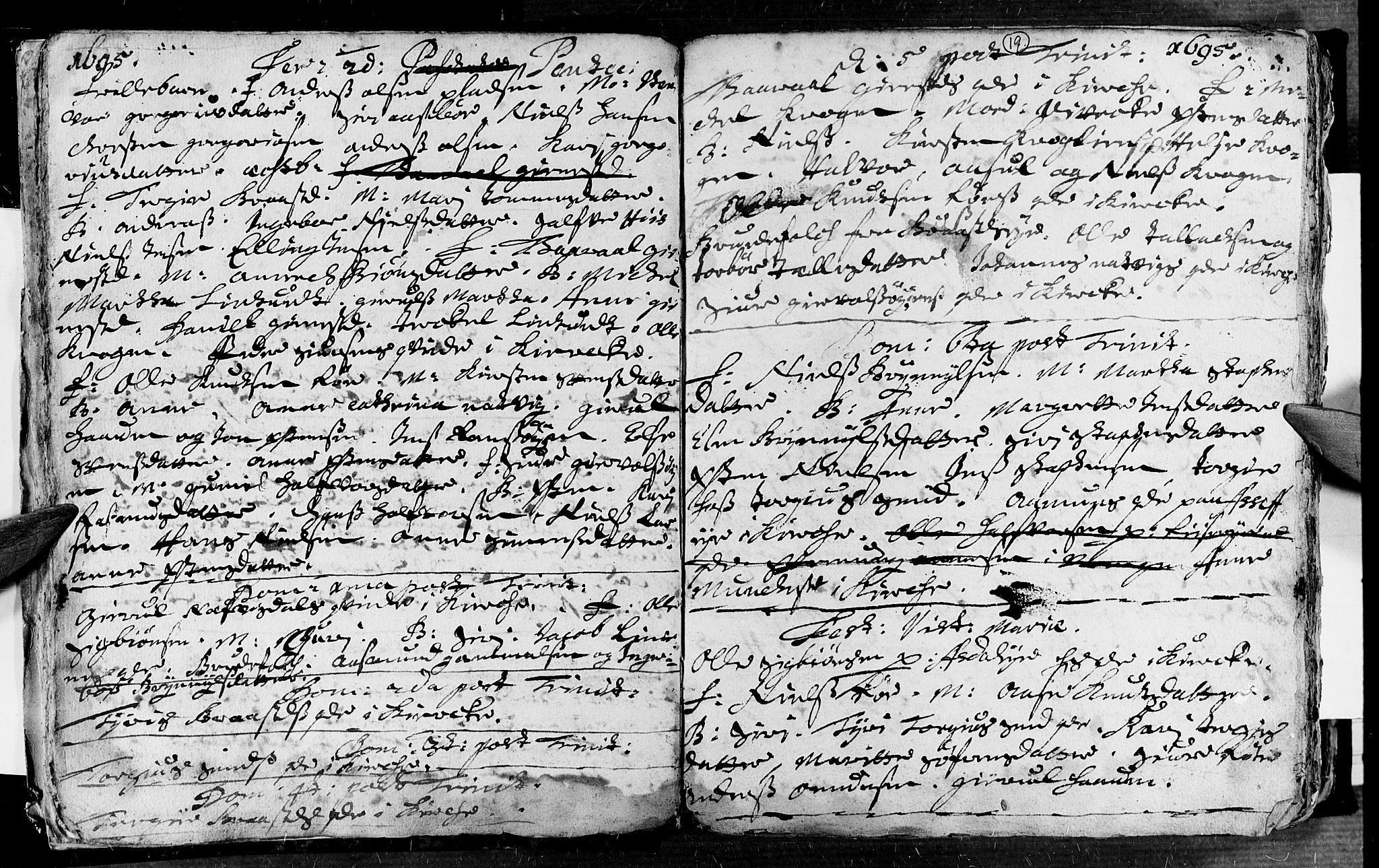 Øyestad sokneprestkontor, AV/SAK-1111-0049/F/Fa/L0002: Parish register (official) no. A 2, 1692-1722, p. 19