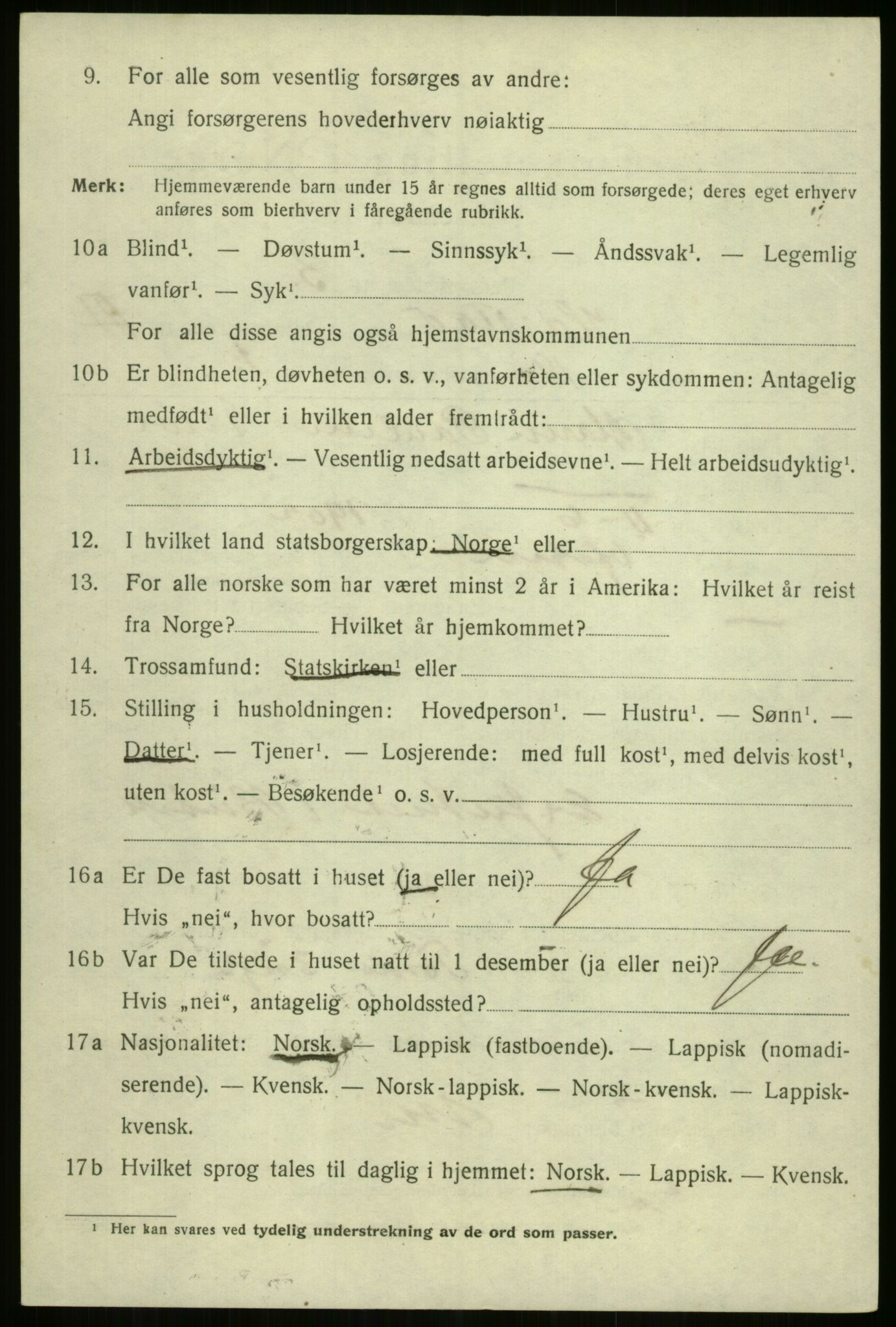 SATØ, 1920 census for Harstad, 1920, p. 4485