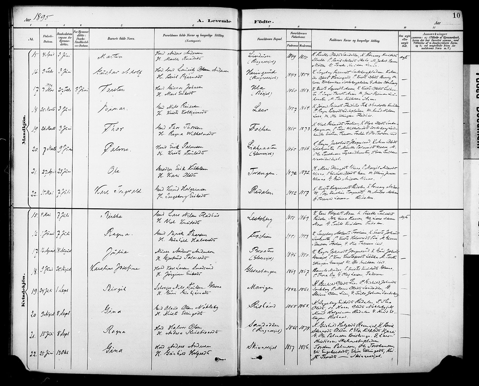 Krødsherad kirkebøker, SAKO/A-19/G/Ga/L0002: Parish register (copy) no. 2, 1894-1918, p. 10