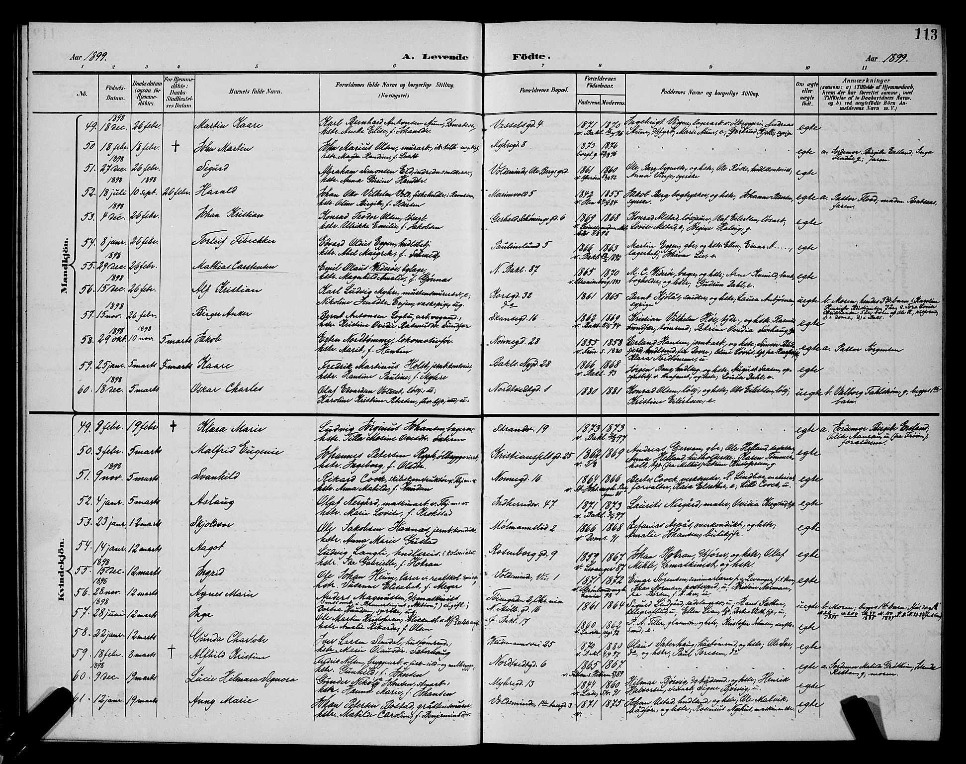 Ministerialprotokoller, klokkerbøker og fødselsregistre - Sør-Trøndelag, AV/SAT-A-1456/604/L0225: Parish register (copy) no. 604C08, 1895-1899, p. 113