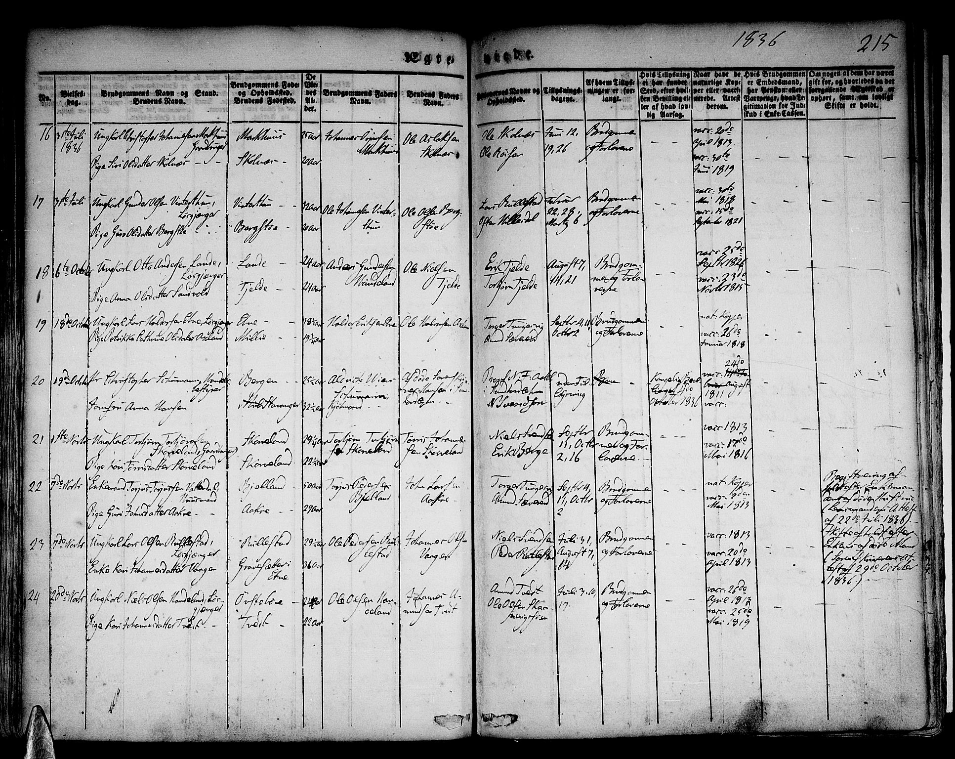 Skånevik sokneprestembete, AV/SAB-A-77801/H/Haa: Parish register (official) no. A 4, 1828-1848, p. 215