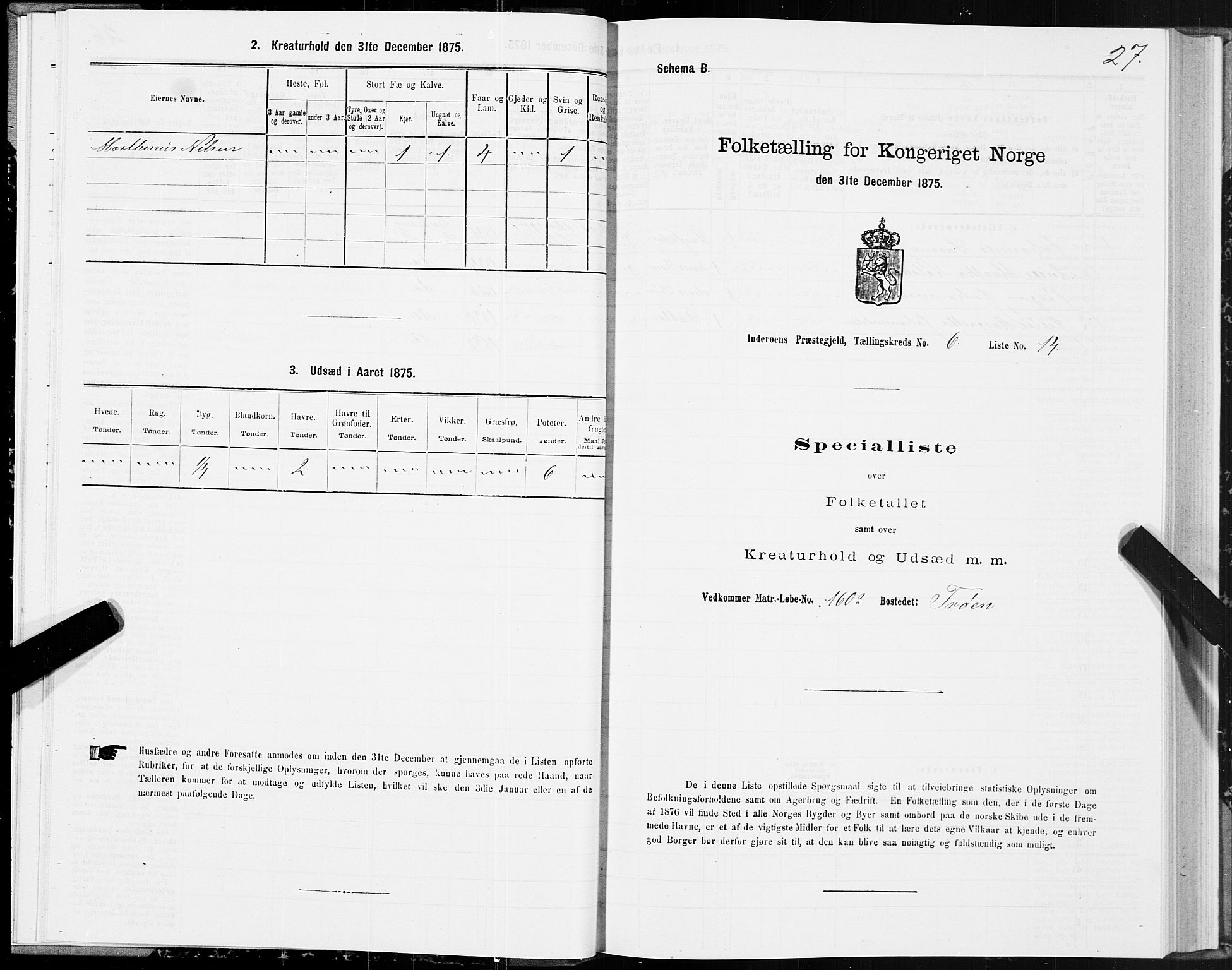 SAT, 1875 census for 1729P Inderøy, 1875, p. 4027