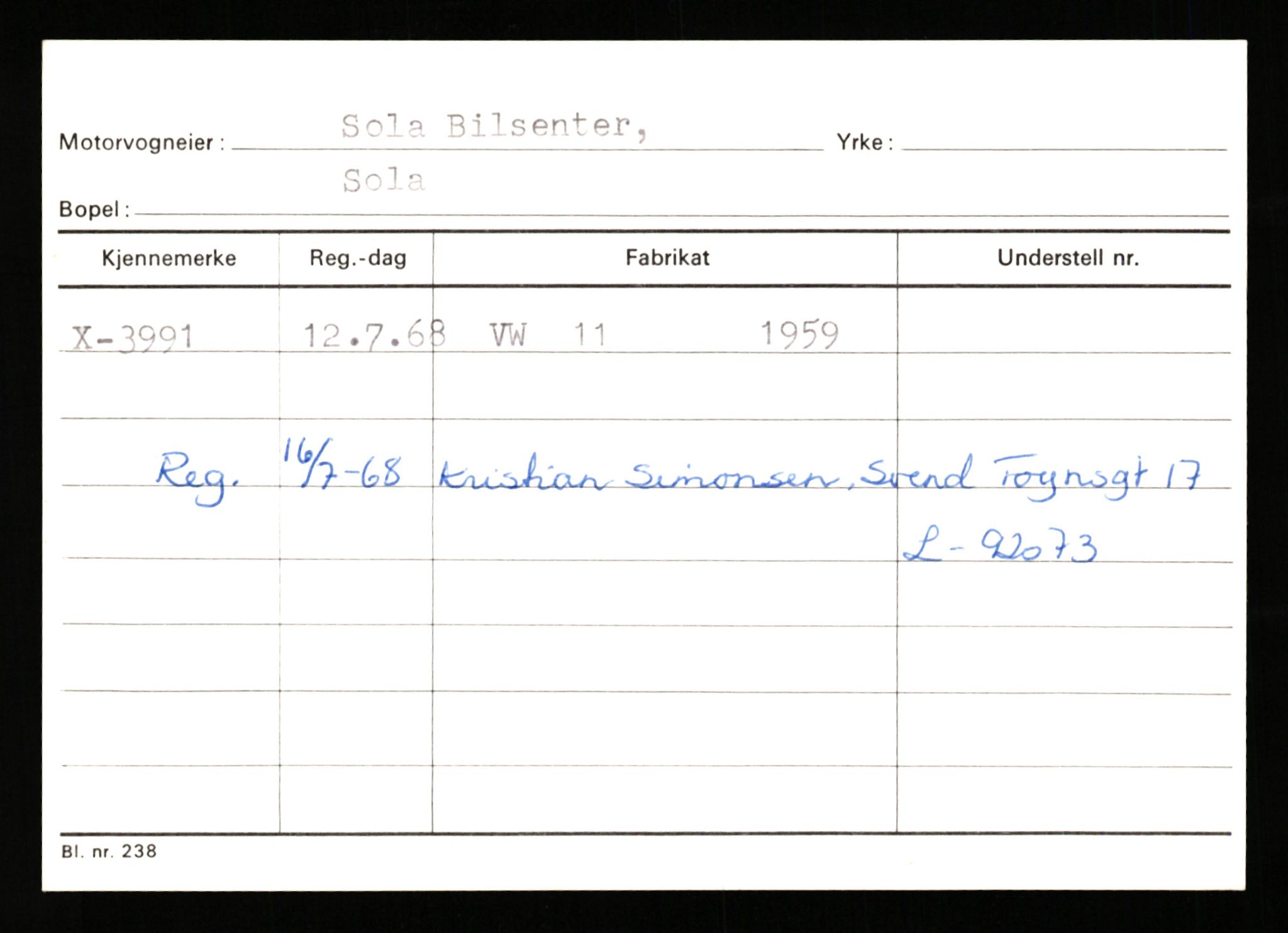 Stavanger trafikkstasjon, AV/SAST-A-101942/0/G/L0001: Registreringsnummer: 0 - 5782, 1930-1971, p. 2461