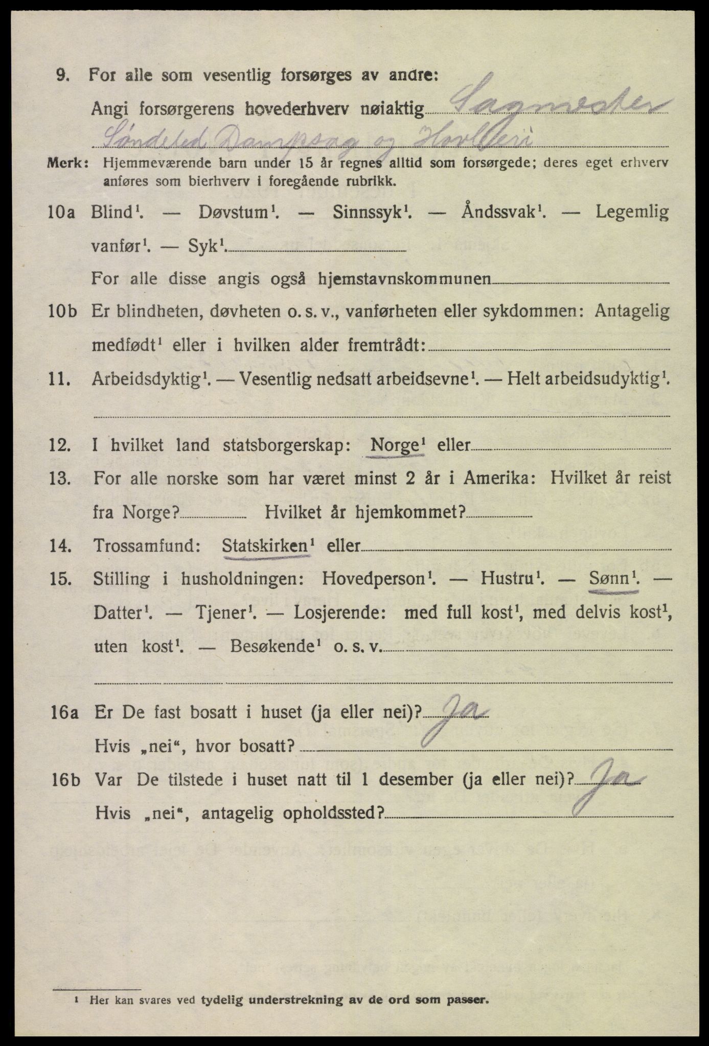 SAK, 1920 census for Søndeled, 1920, p. 5328