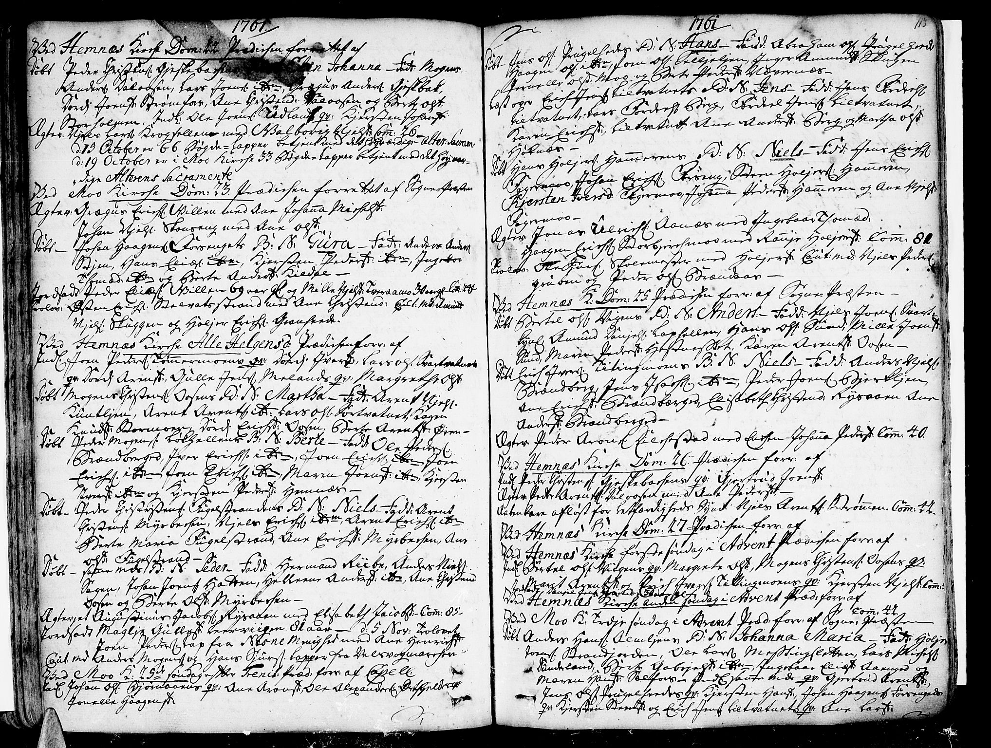 Ministerialprotokoller, klokkerbøker og fødselsregistre - Nordland, SAT/A-1459/825/L0348: Parish register (official) no. 825A04, 1752-1788, p. 113