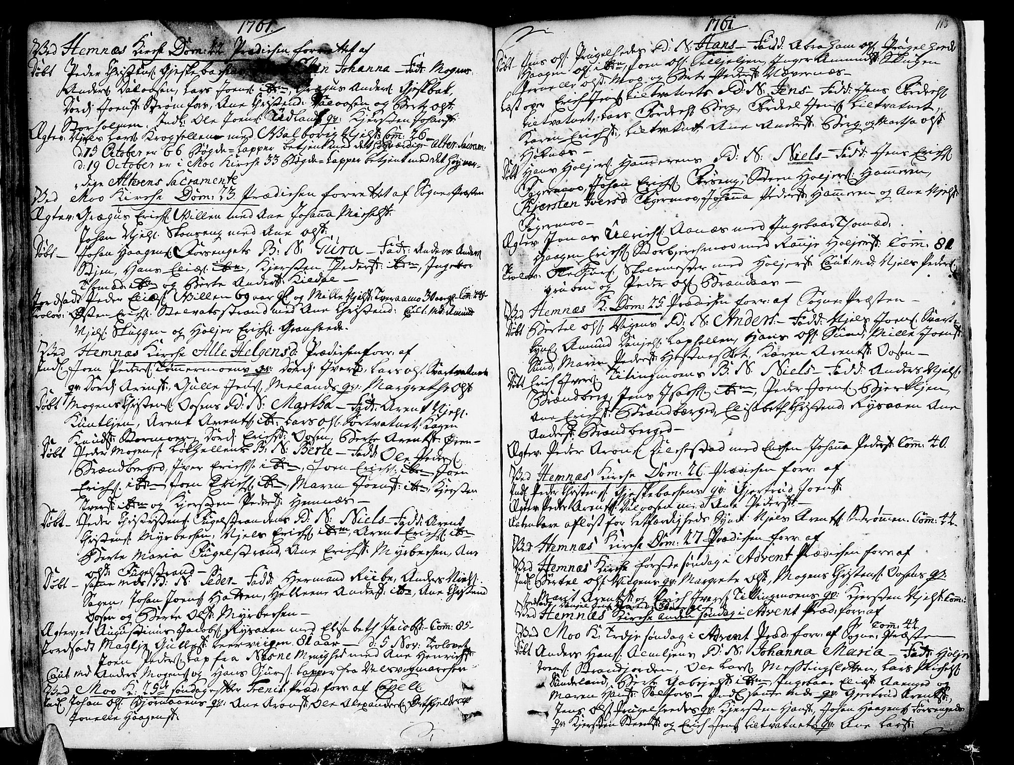 Ministerialprotokoller, klokkerbøker og fødselsregistre - Nordland, AV/SAT-A-1459/825/L0348: Parish register (official) no. 825A04, 1752-1788, p. 113