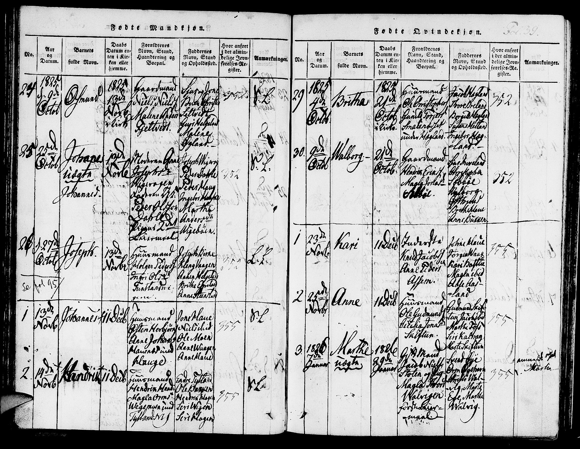 Hjelmeland sokneprestkontor, SAST/A-101843/01/IV/L0003: Parish register (official) no. A 3, 1816-1834, p. 39