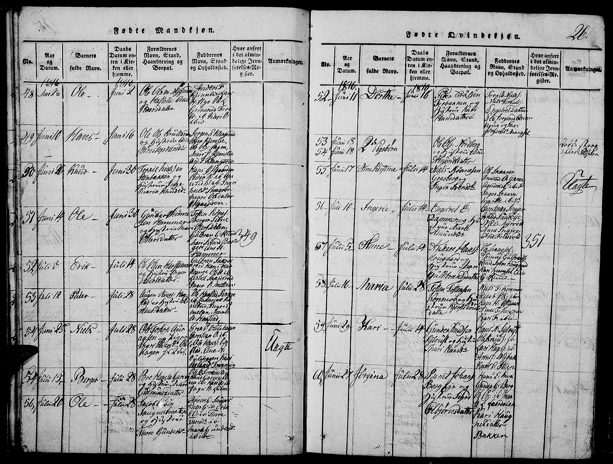 Strøm-Odalen prestekontor, AV/SAH-PREST-028/H/Ha/Hab/L0001: Parish register (copy) no. 1, 1813-1825, p. 26