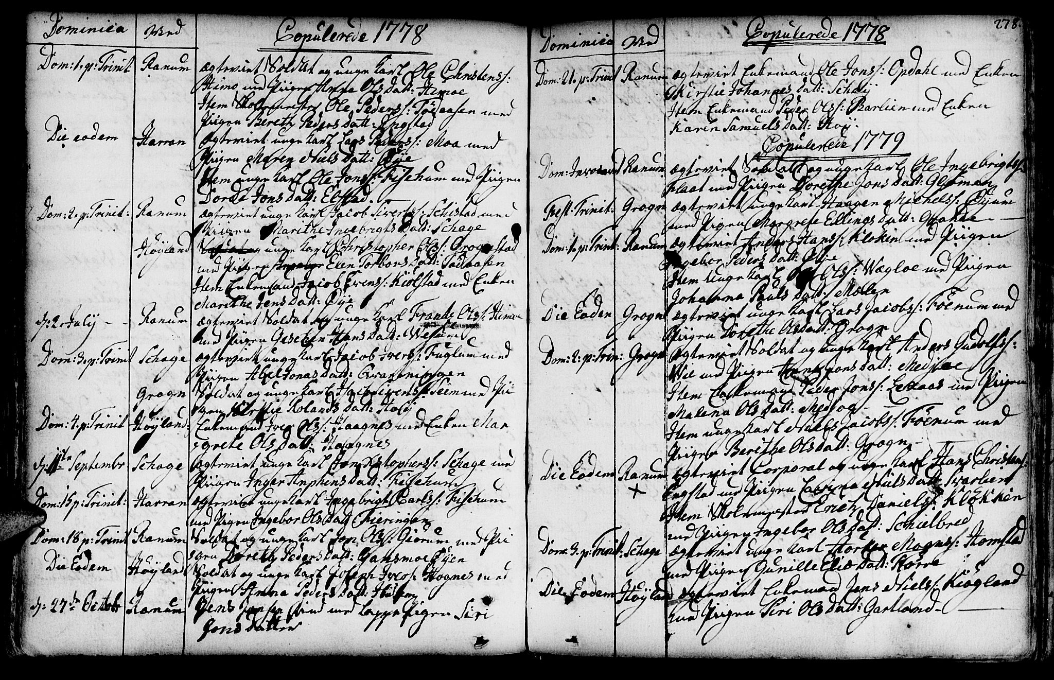 Ministerialprotokoller, klokkerbøker og fødselsregistre - Nord-Trøndelag, SAT/A-1458/764/L0542: Parish register (official) no. 764A02, 1748-1779, p. 278